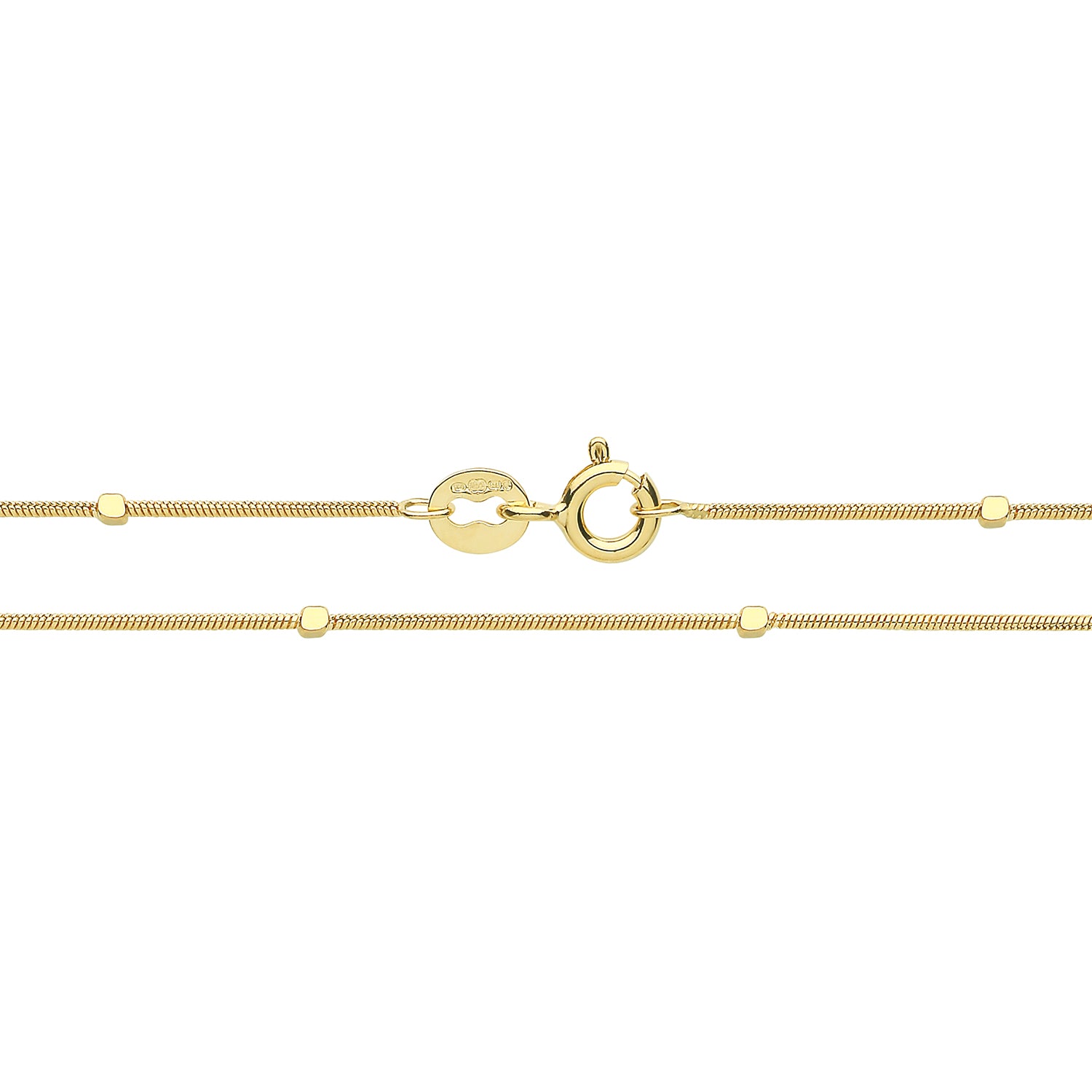 9CT GOLD BEADED SNAKE CHAIN