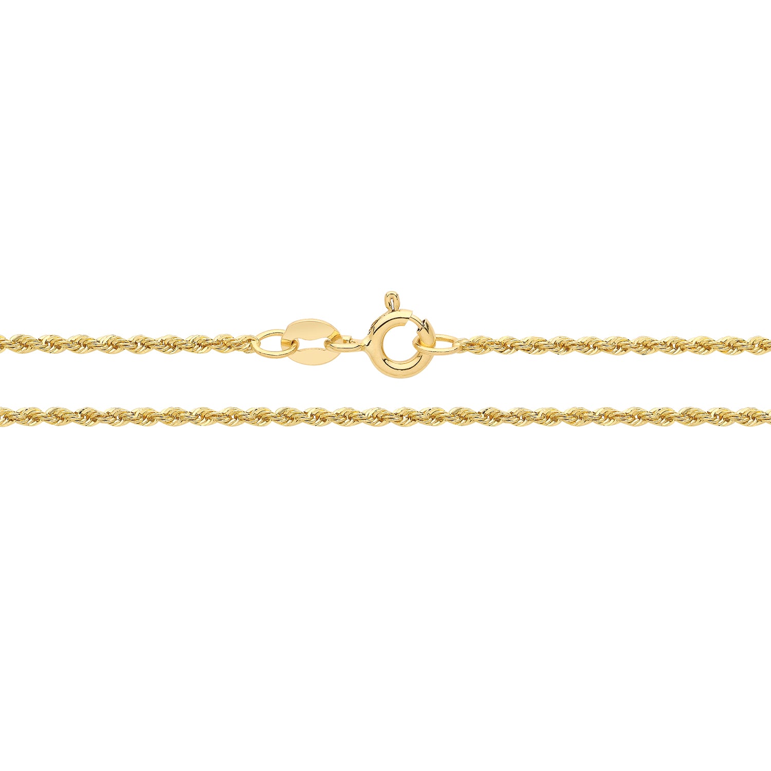 9CT YELLOW GOLD FINE SOLID ROPE CHAIN