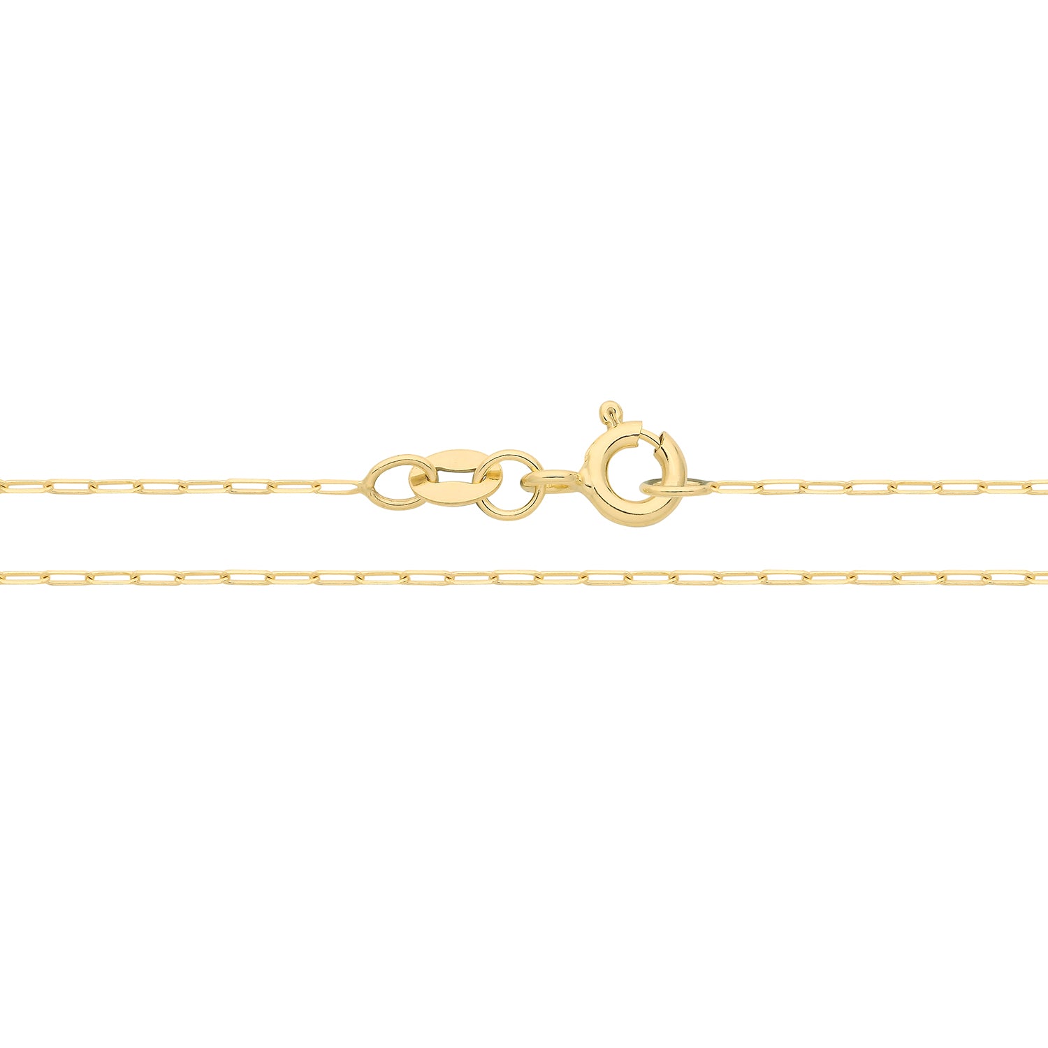 9CT YELLOW GOLD FINE PAPERCLIP CHAIN