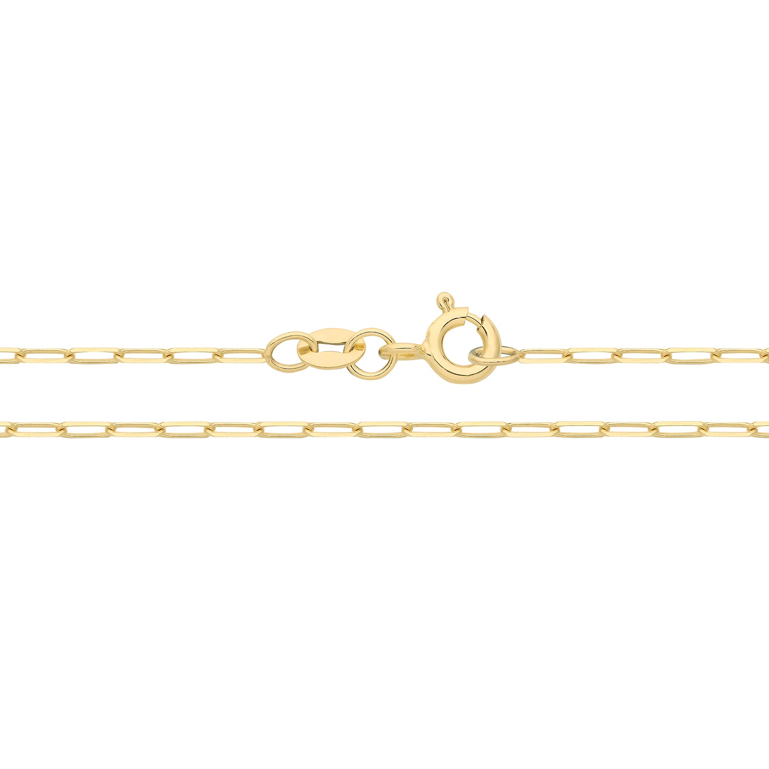 9CT YELLOW GOLD FINE PAPERCLIP CHAIN