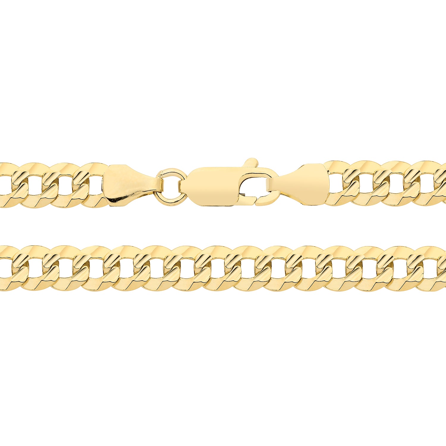 9CT GOLD DIAMOND CUT CURB CHAIN