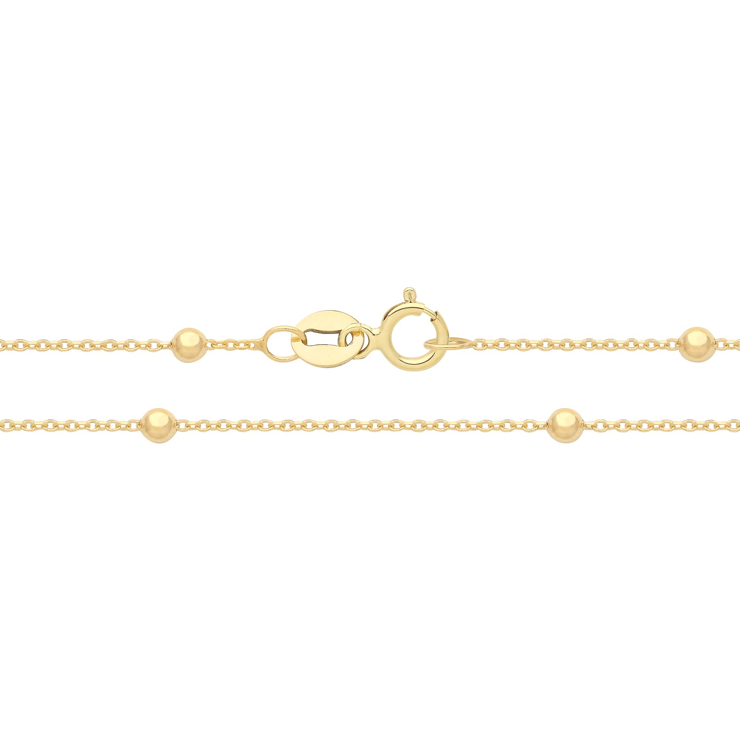 9CT GOLD D/C BEAD CHAIN