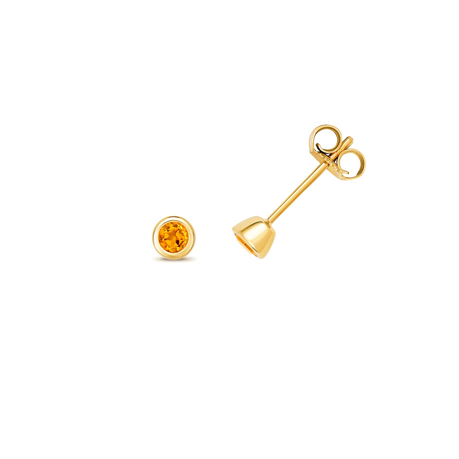 CITRINE RUBOVER STUDS IN 9CT GOLD