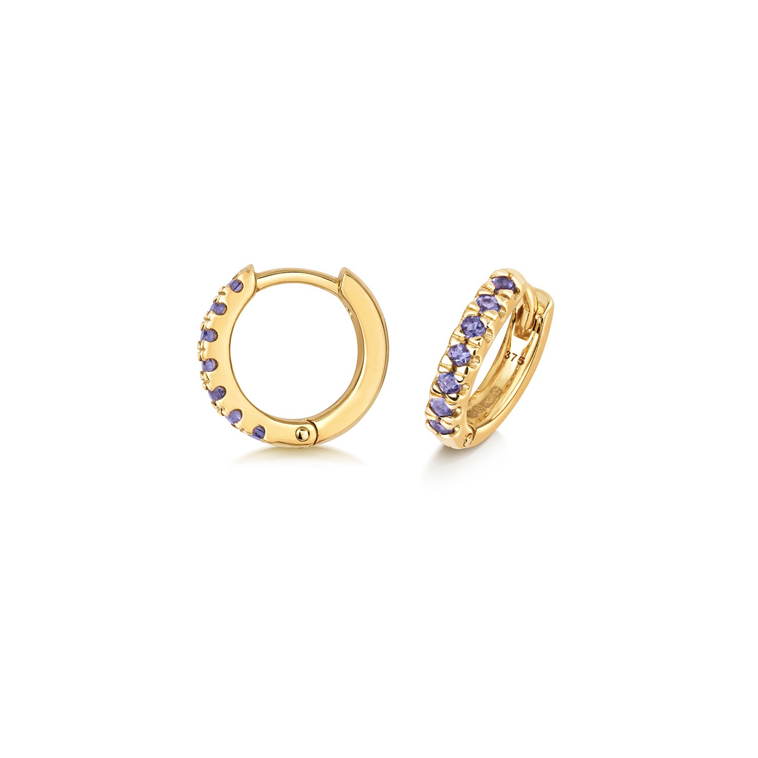 IOLITE CUT DOWN SET HUGGIES IN 9CT GOLD