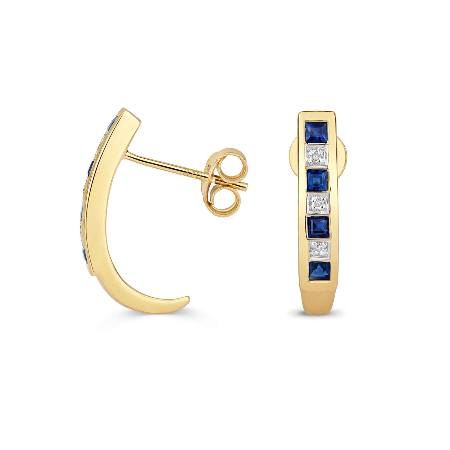 DIAMOND & SAPPHIRE EARRINGS IN 9CT GOLD