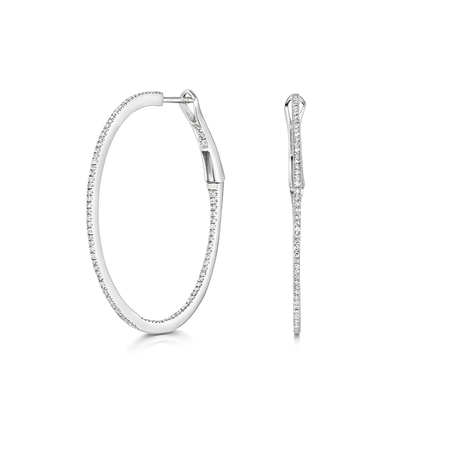 DIAMOND HOOPS IN 9CT WHITE GOLD