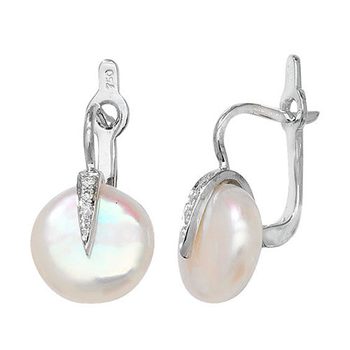 DIAMOND & PEARL DROPS IN 18CT WHITE GOLD