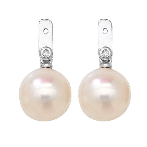 DIAMOND & PEARL ENHANCERS IN 18CT WHITE GOLD
