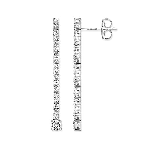 DIAMOND DROPS IN 18CT WHITE GOLD