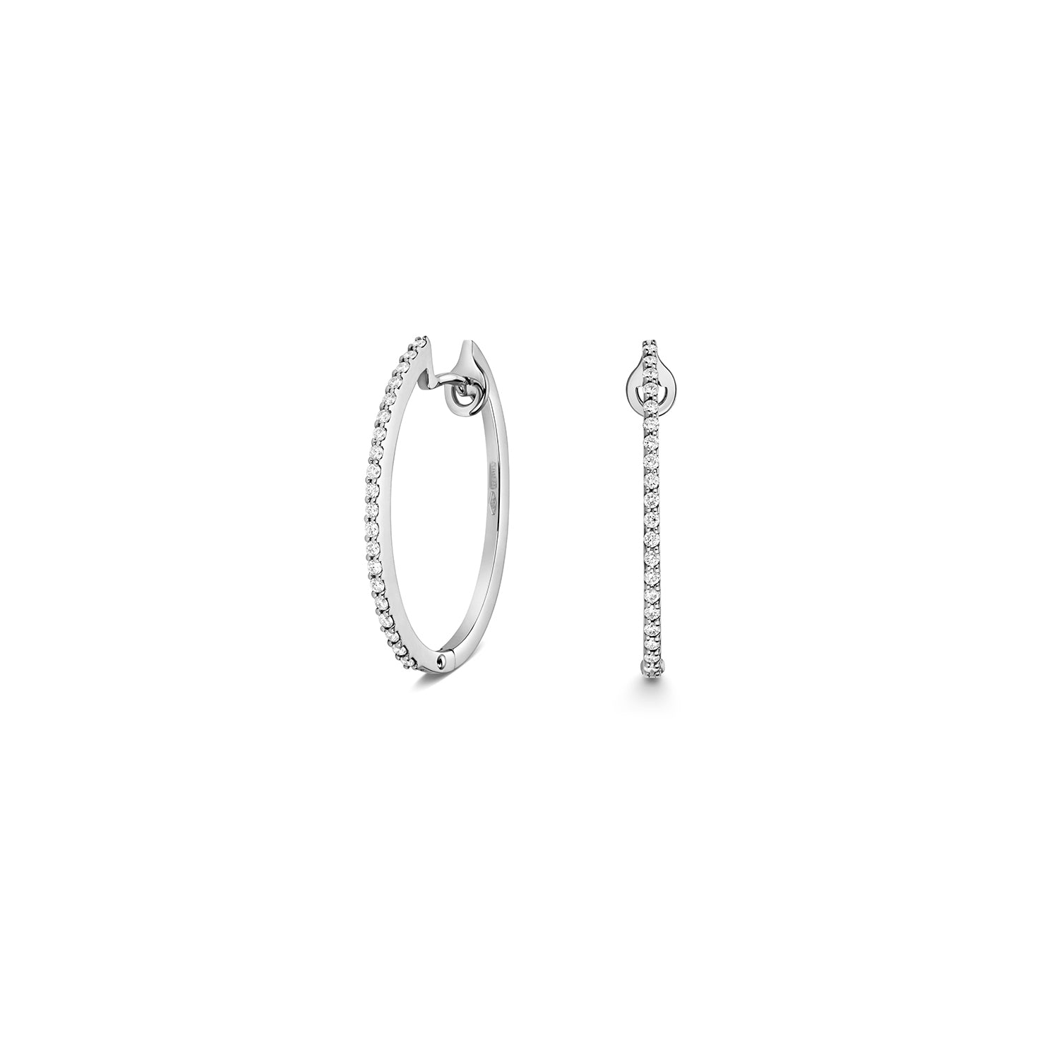 DIAMOND OVAL HOOPS IN 18CT WHITE GOLD