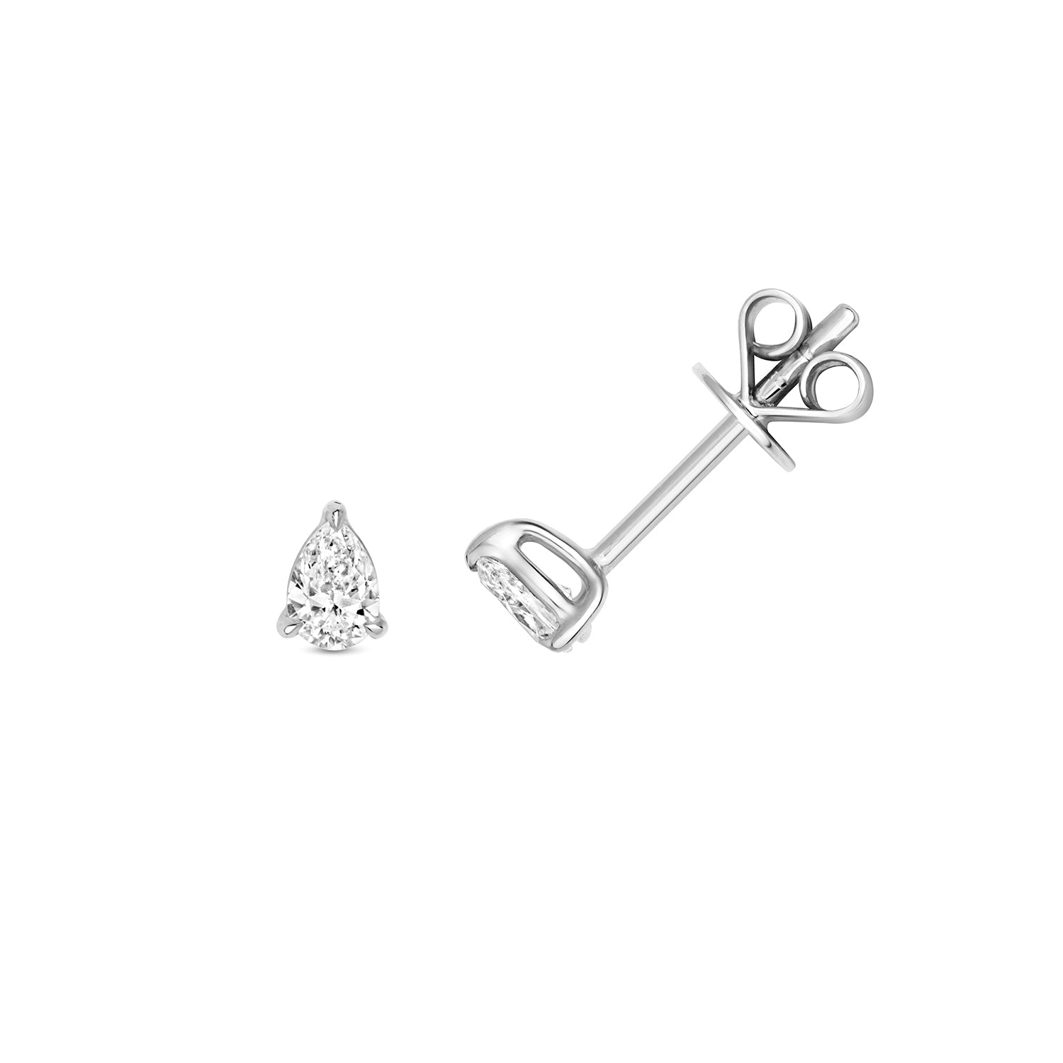 DIAMOND PEAR SHAPE EARRING STUDS IN 18CT WHITE GOLD