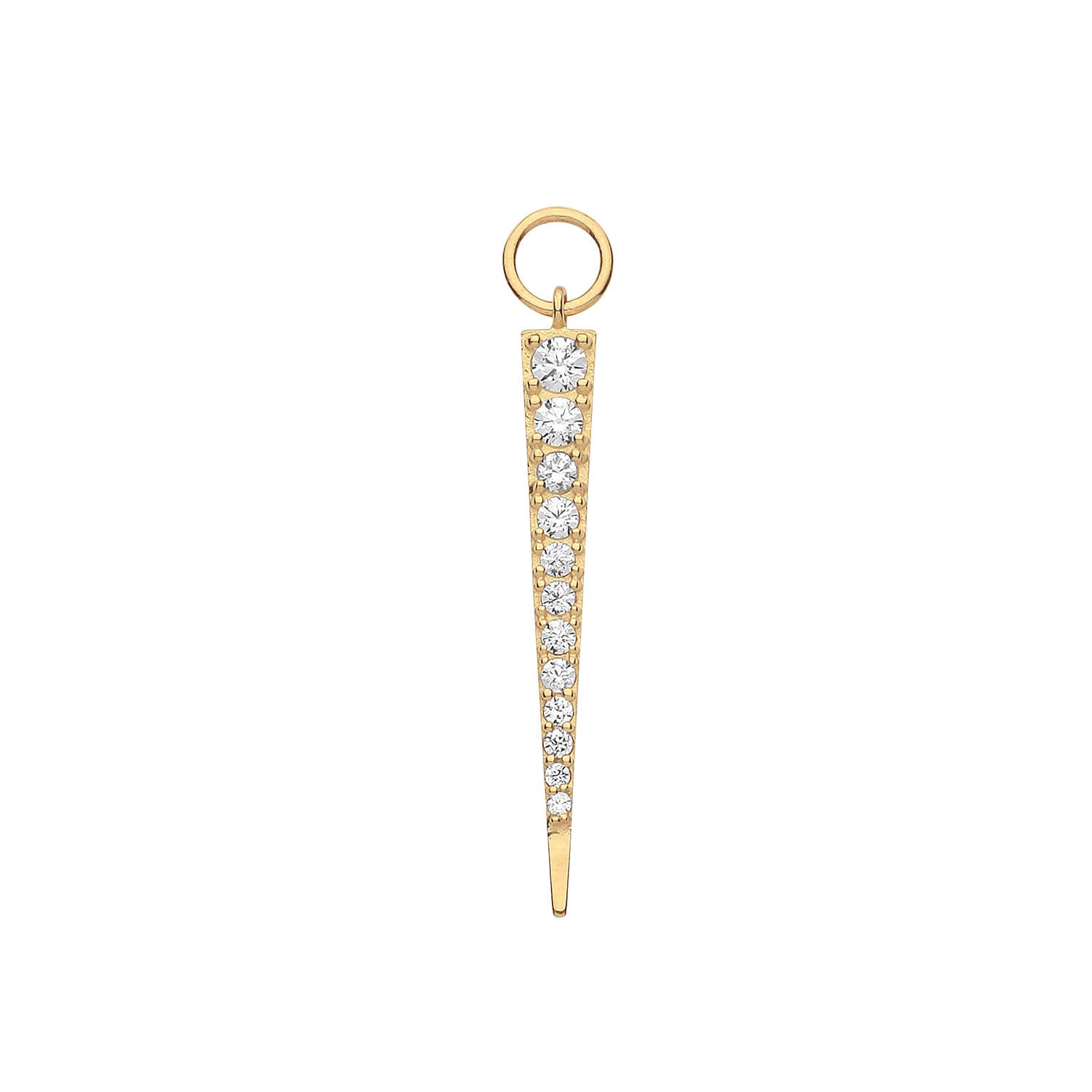 9CT GOLD CZ SPIKE EARRING CHARM
