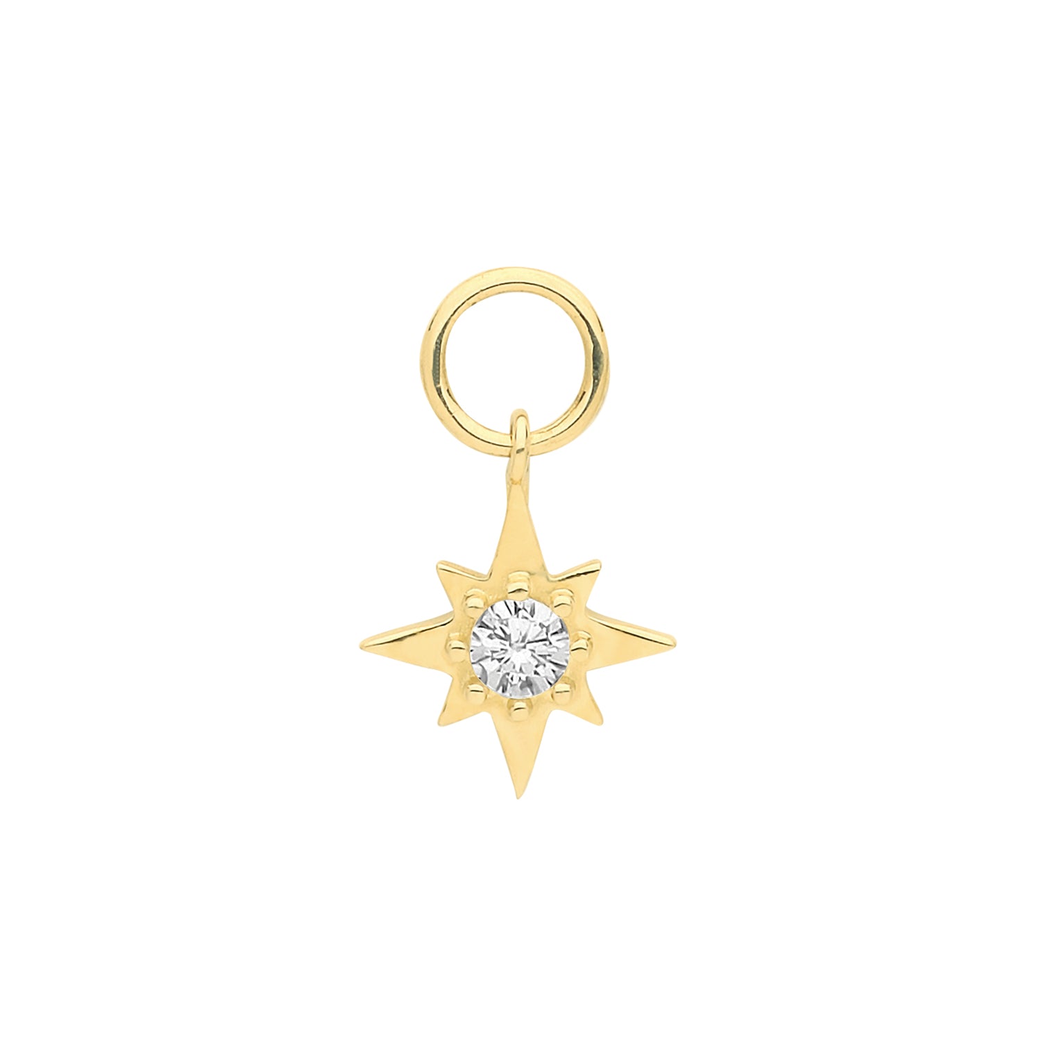 9CT GOLD CZ STAR EARRING CHARM