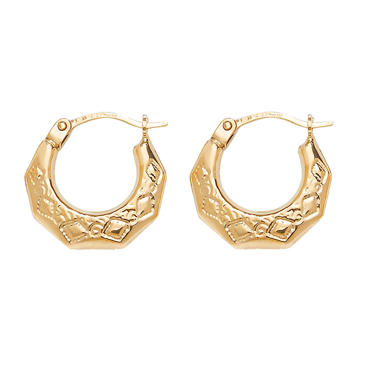 9CT YEL GOLD BABIES' CREOLE EARRINGS