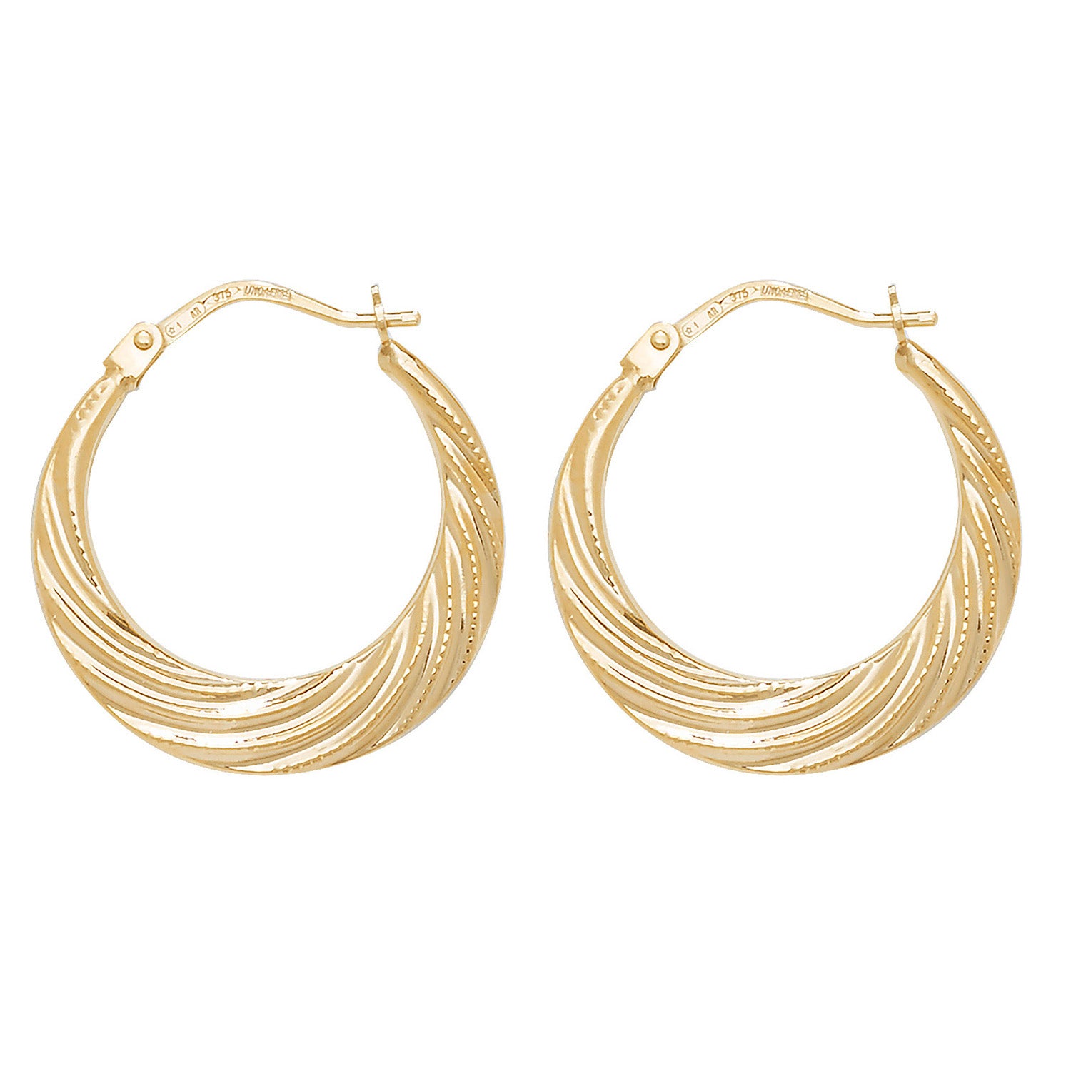 9CT YEL GOLD CREOLE EARRINGS