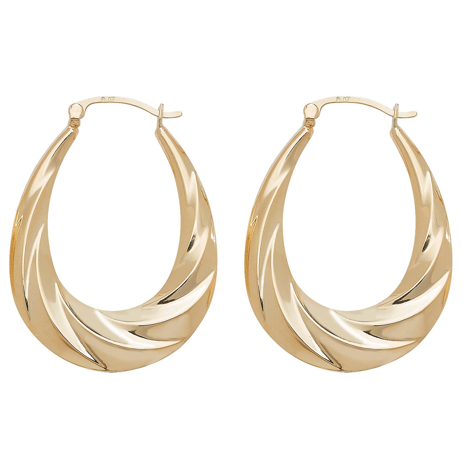 9CT YEL GOLD CREOLE EARRINGS
