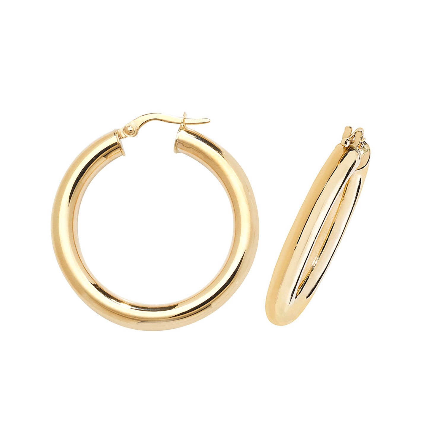 9CT YEL GOLD 25MM HOOP EARRINGS