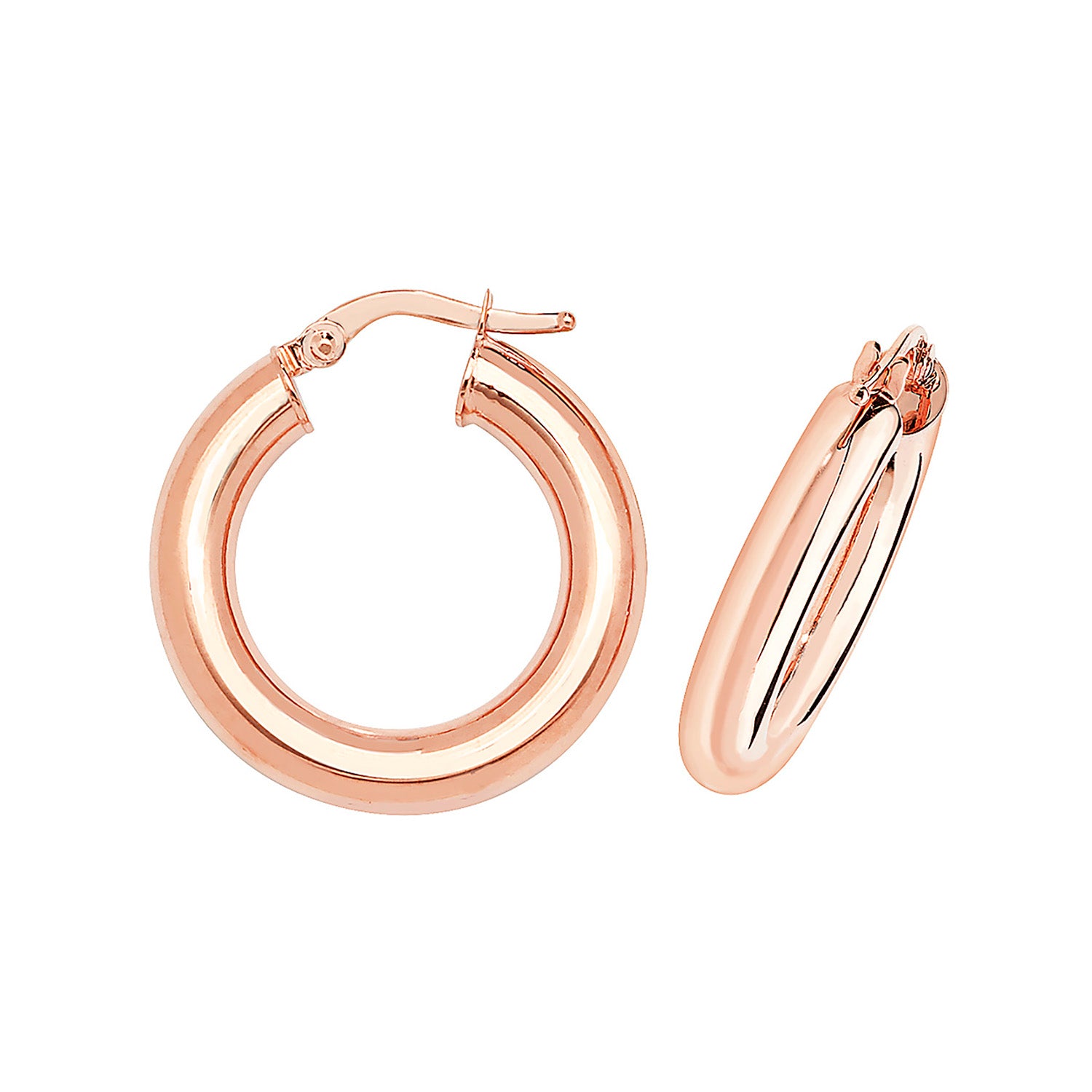 9CT ROSE GOLD 10MM HOOP EARRINGS