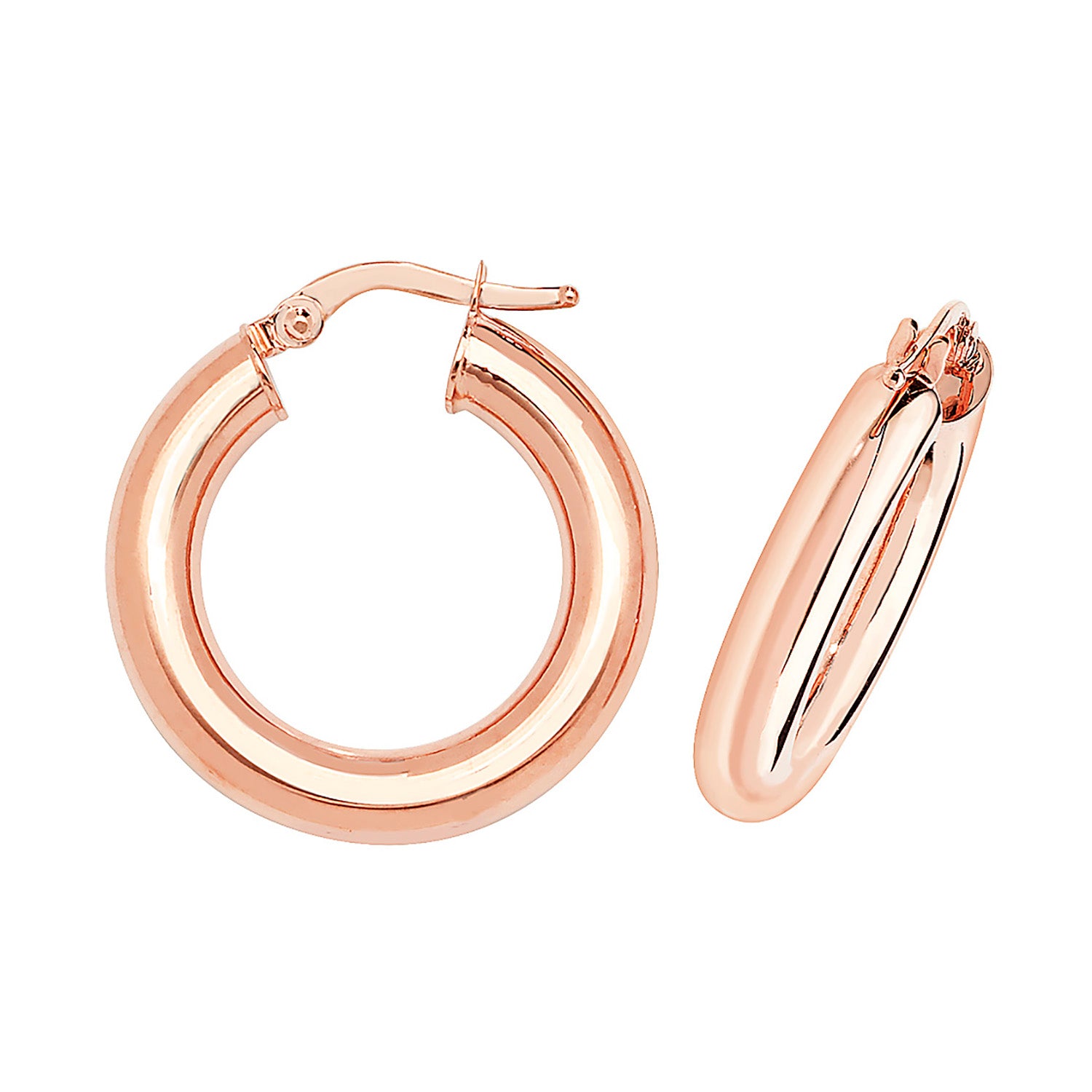 9CT ROSE GOLD 15MM HOOP EARRINGS