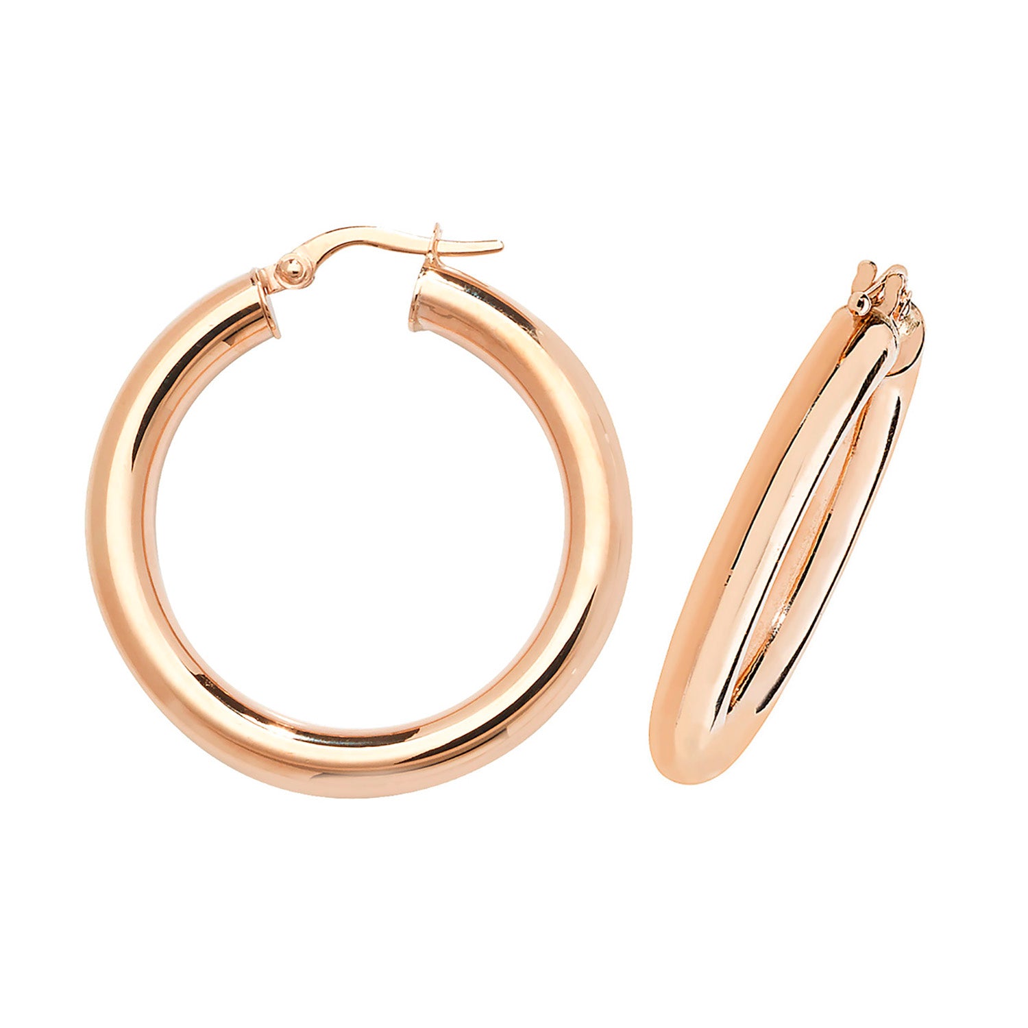 9CT ROSE GOLD 25MMHOOP EARRINGS