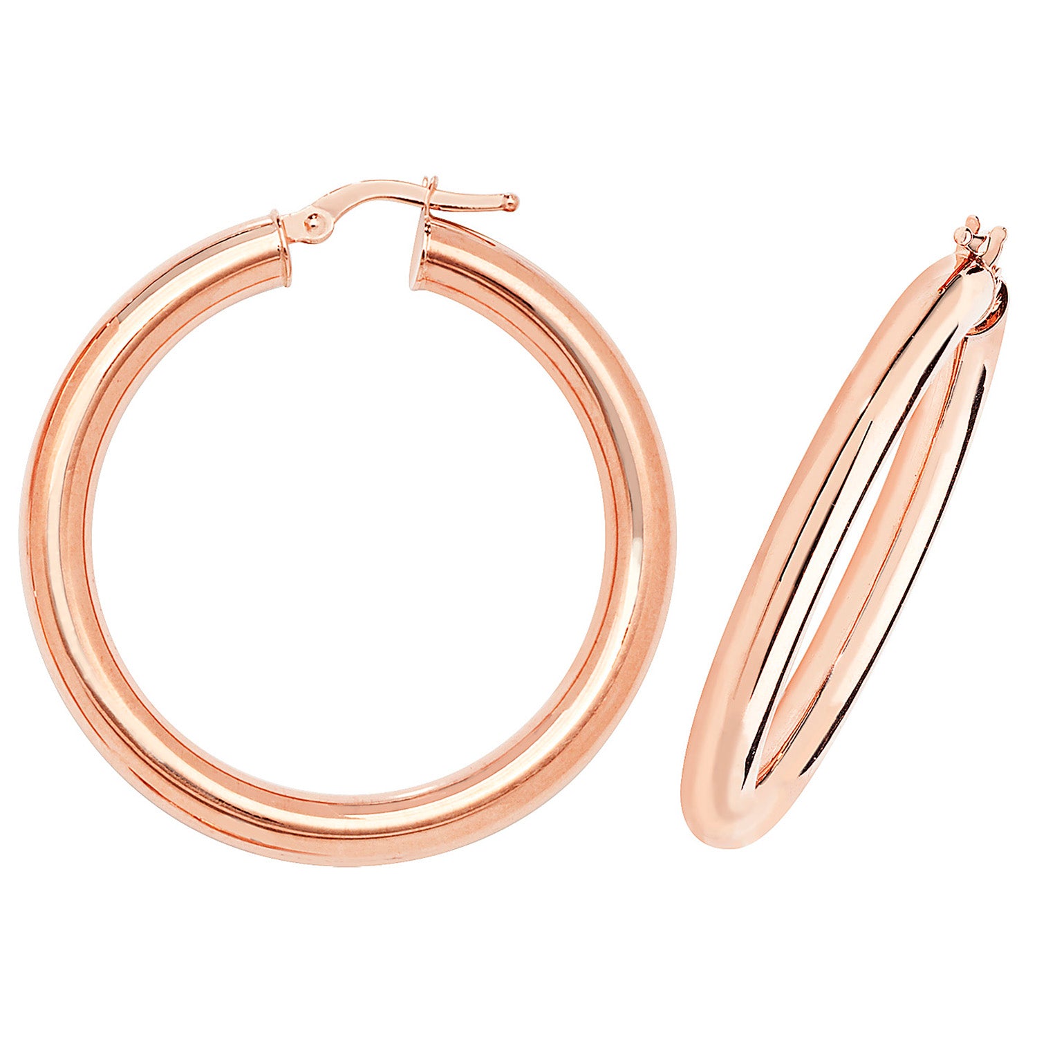 9CT ROSE GOLD 30MM HOOP EARRINGS