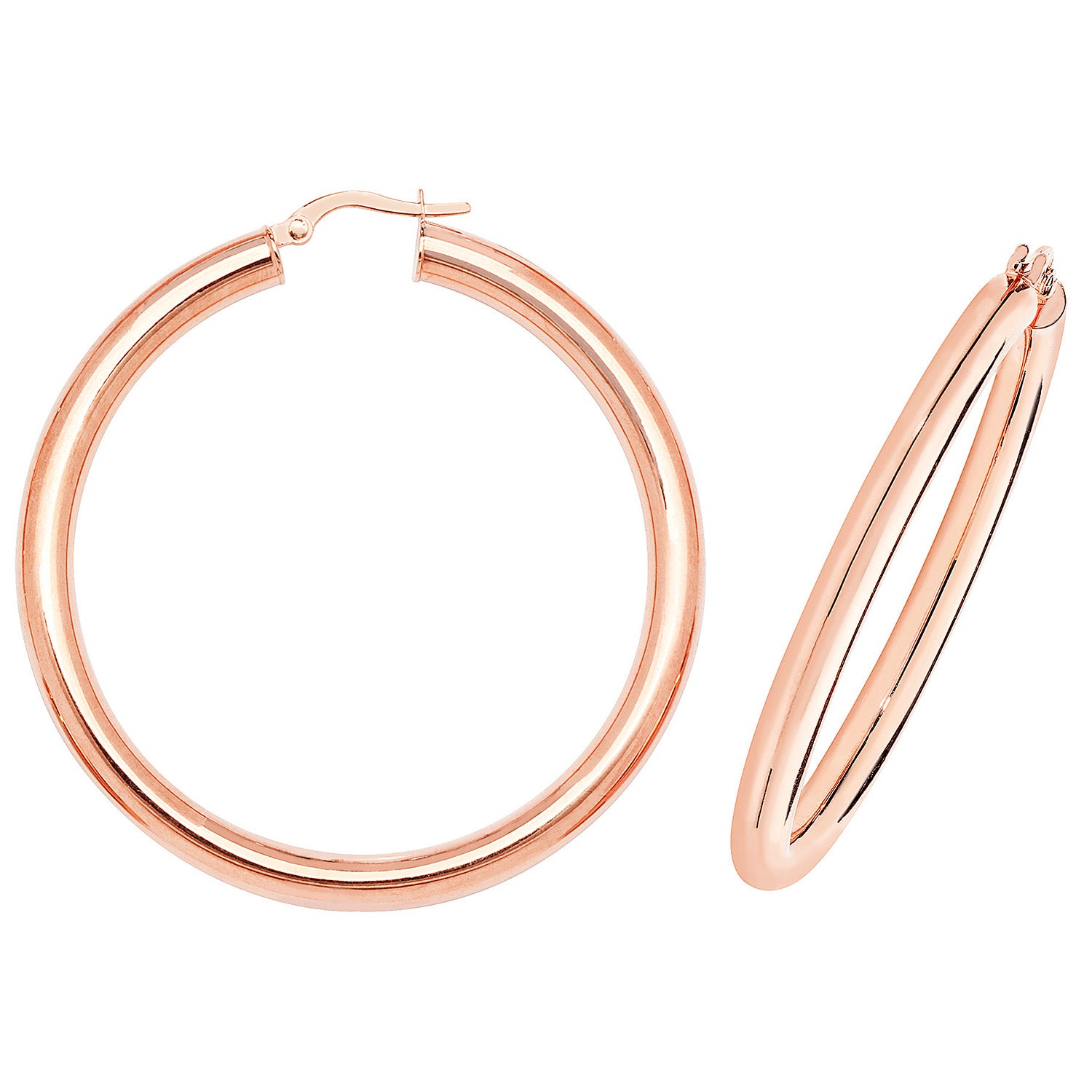 9CT ROSE GOLD 40MM HOOP EARRINGS