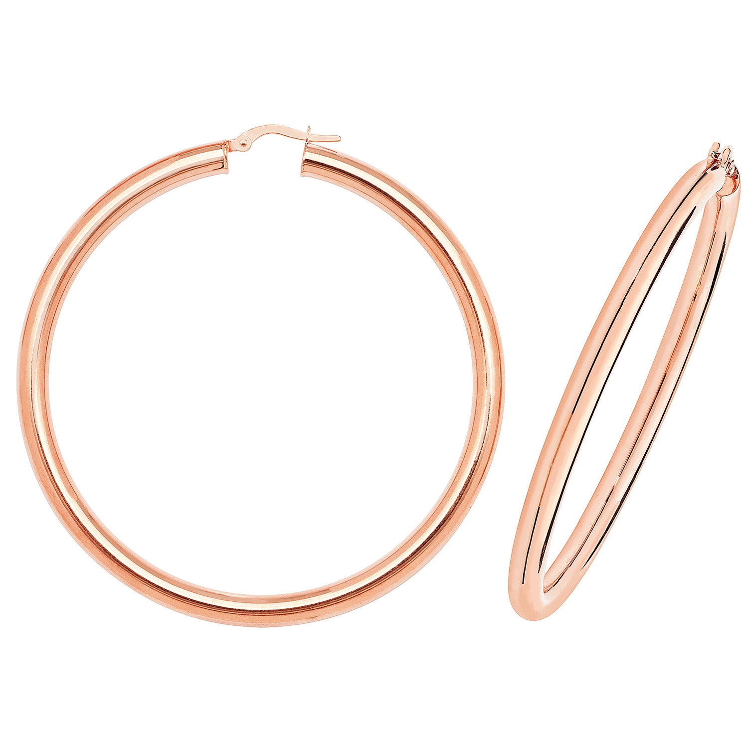 9CT ROSE GOLD 50MM HOOP EARRINGS