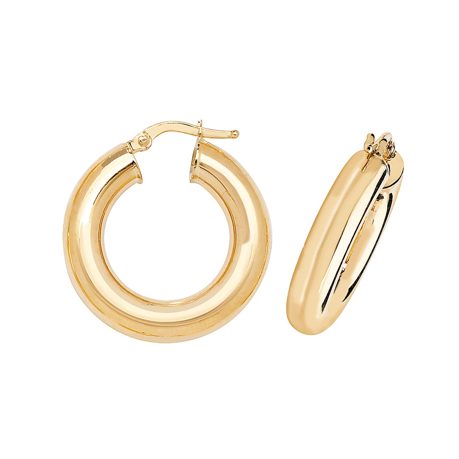 9CT YEL GOLD 15MM HOOP EARRINGS
