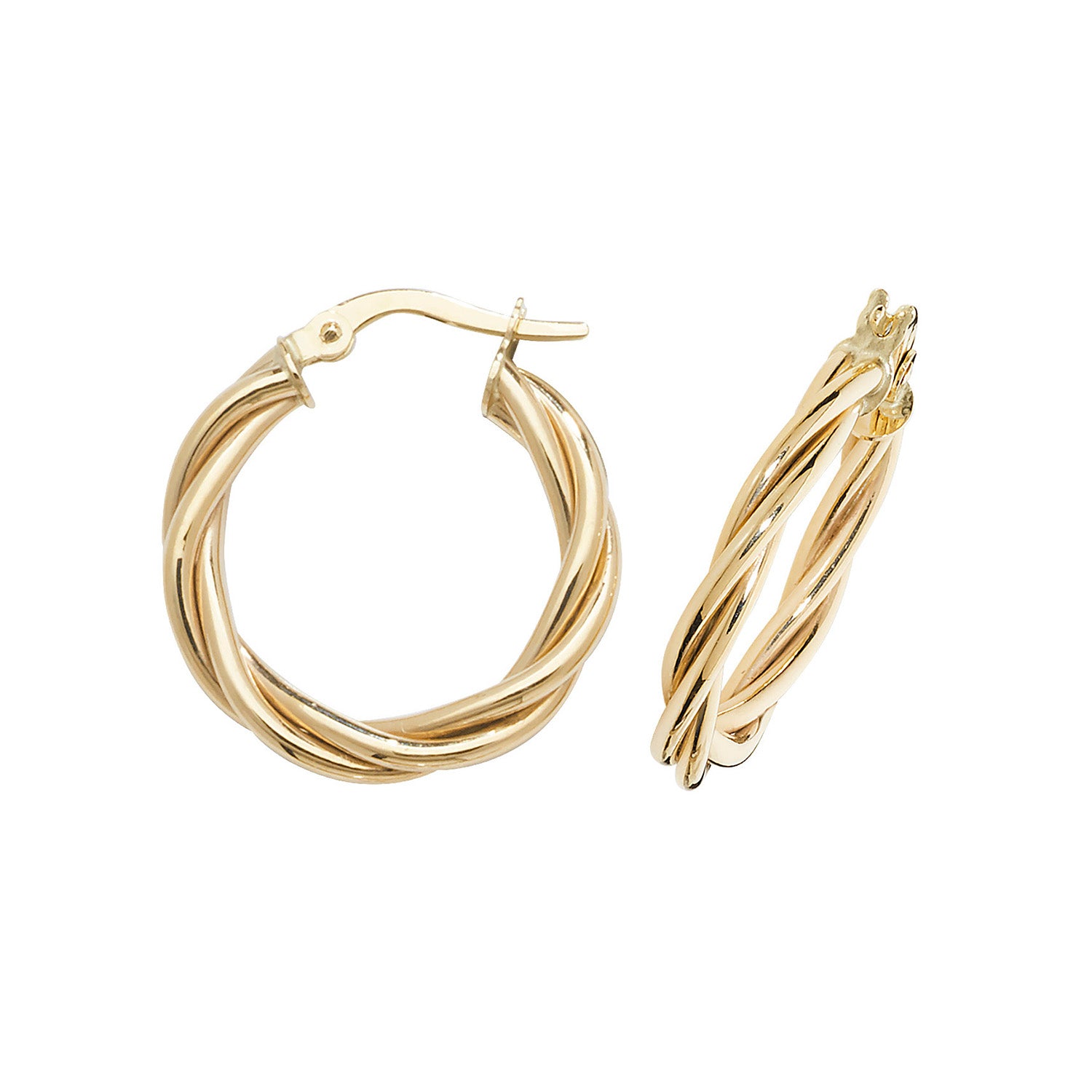 9CT YEL GOLD 10MM HOOP EARRINGS