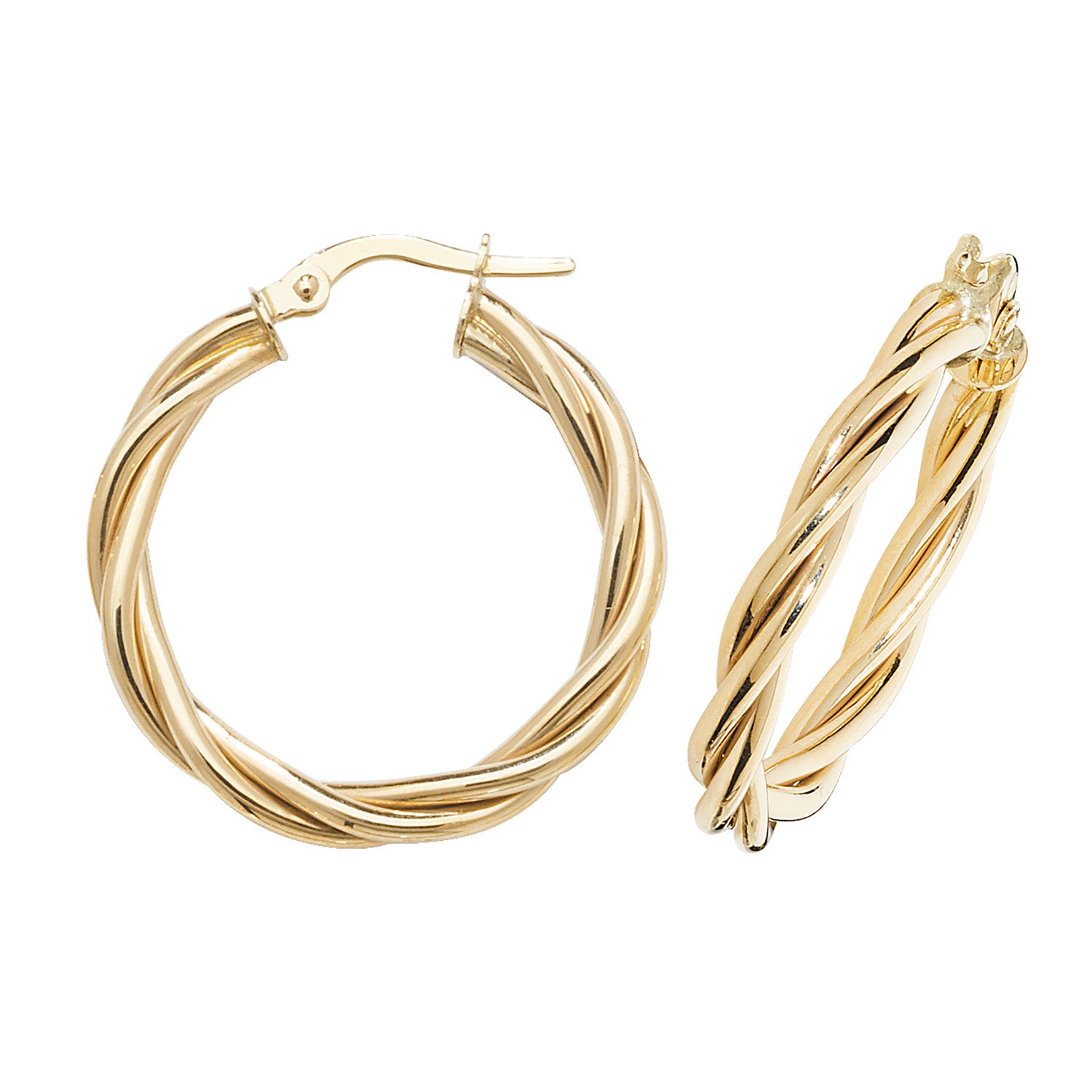 9CT YEL GOLD 20MM HOOP EARRINGS