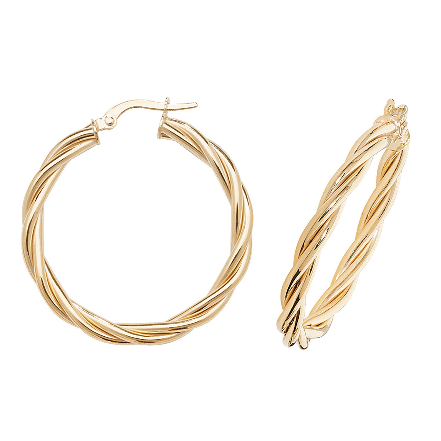 9CT YEL GOLD 25MM HOOP EARRINGS