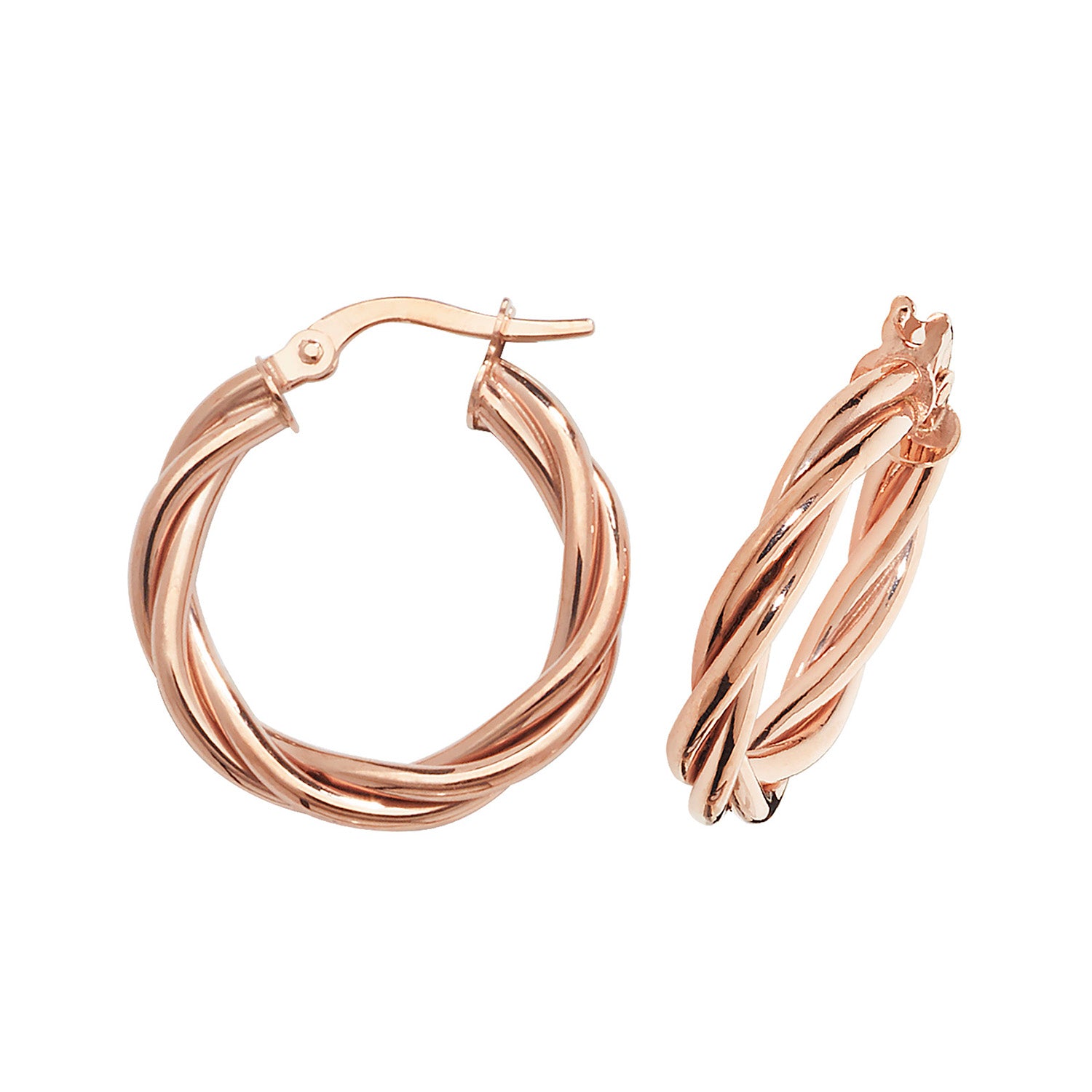 9CT ROSE GOLD 10MM HOOP EARRINGS