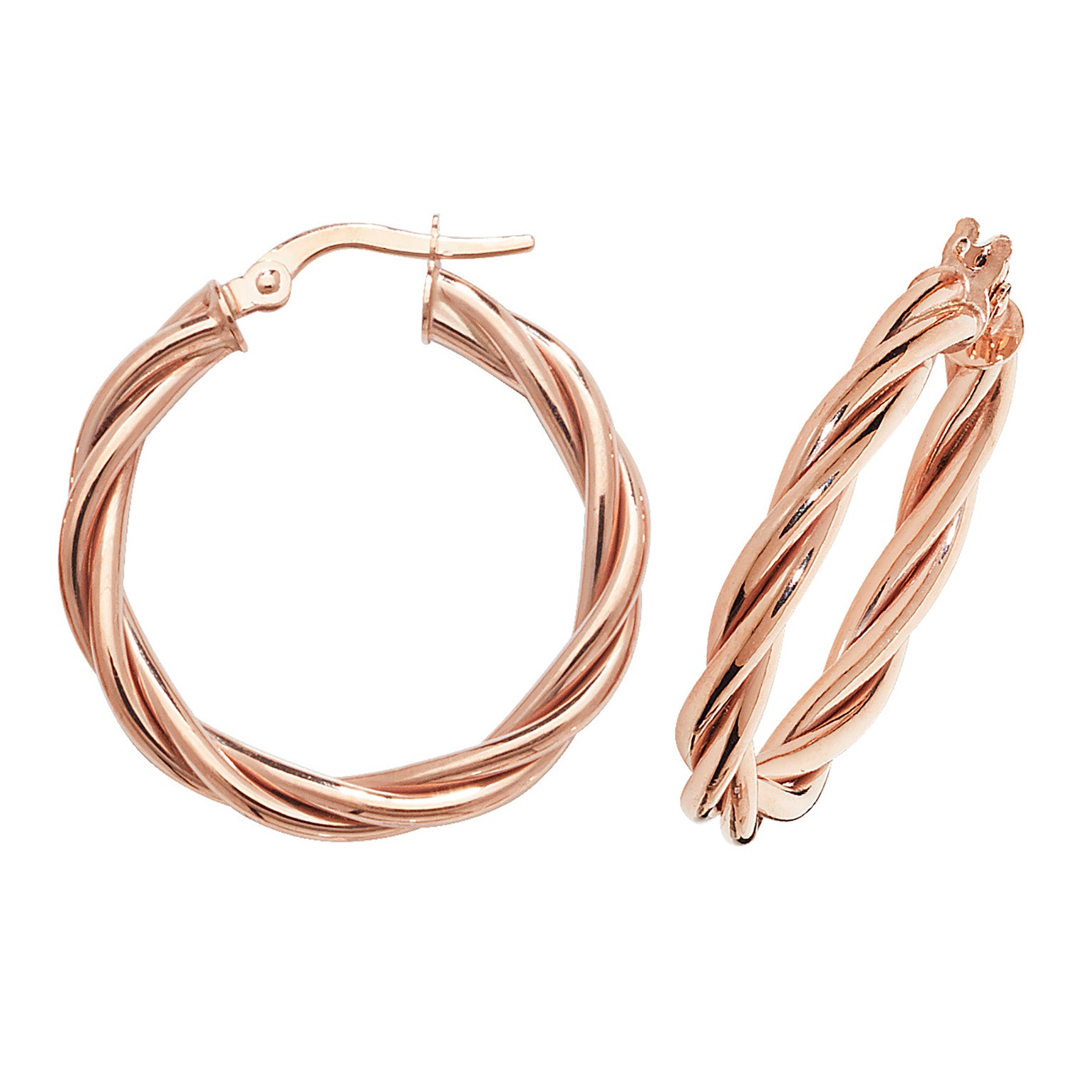 9CT ROSE GOLD 20MM HOOP EARRINGS