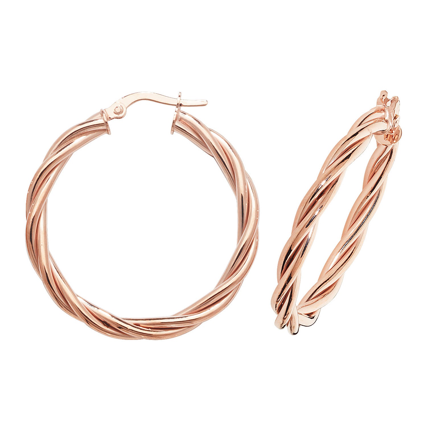 9CT ROSE GOLD 25MM HOOP EARRINGS