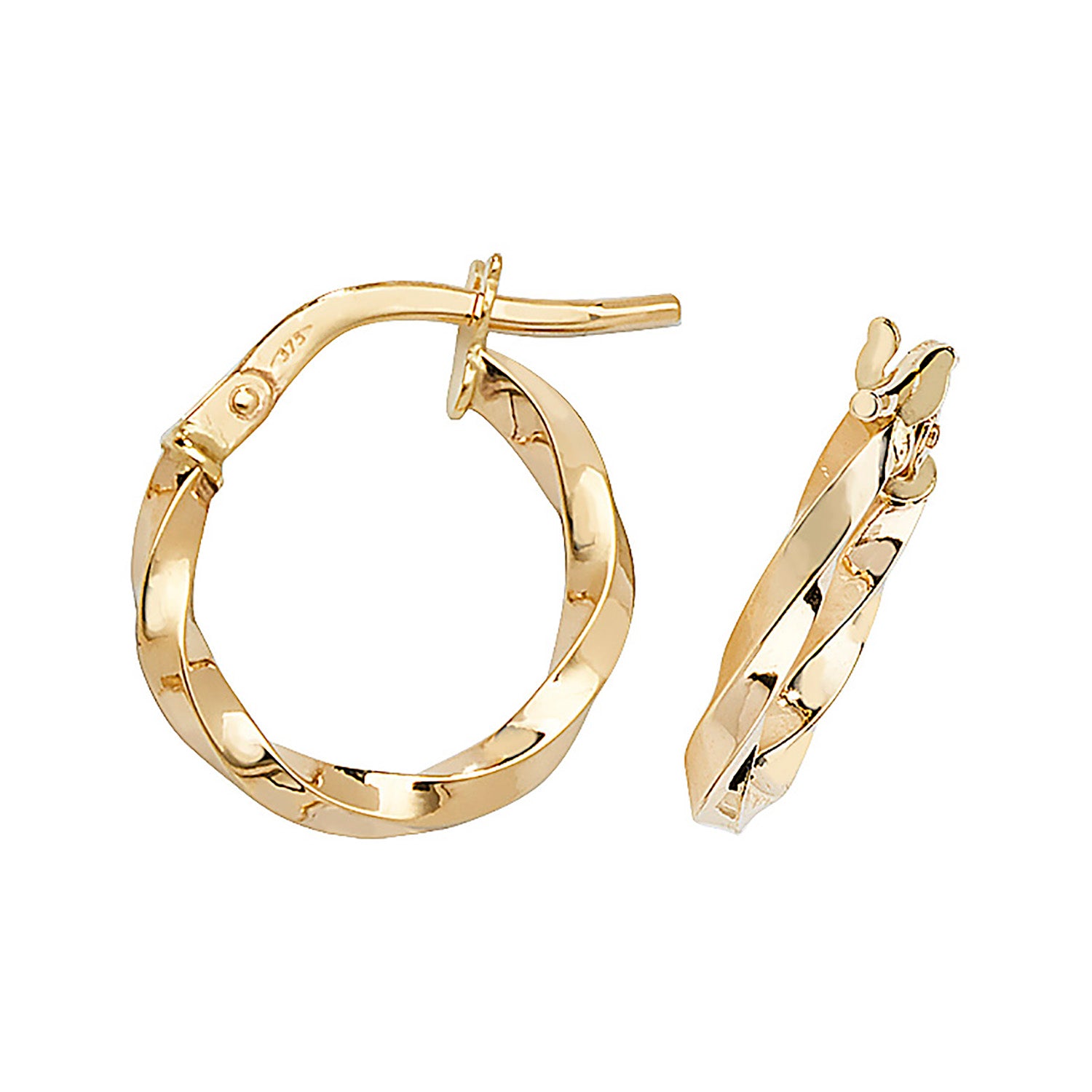 9CT YEL GOLD 10MM HOOP EARRINGS