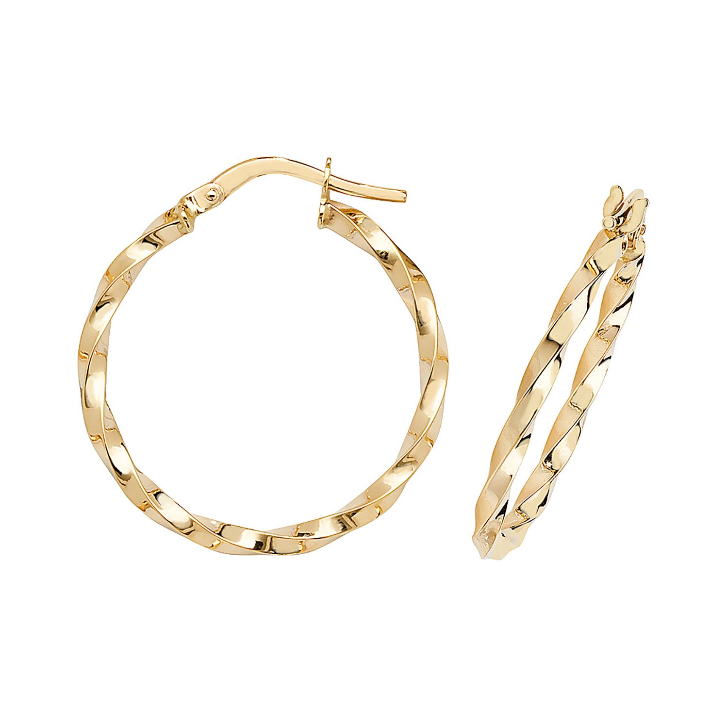 9CT YEL GOLD 20MM HOOP EARRINGS