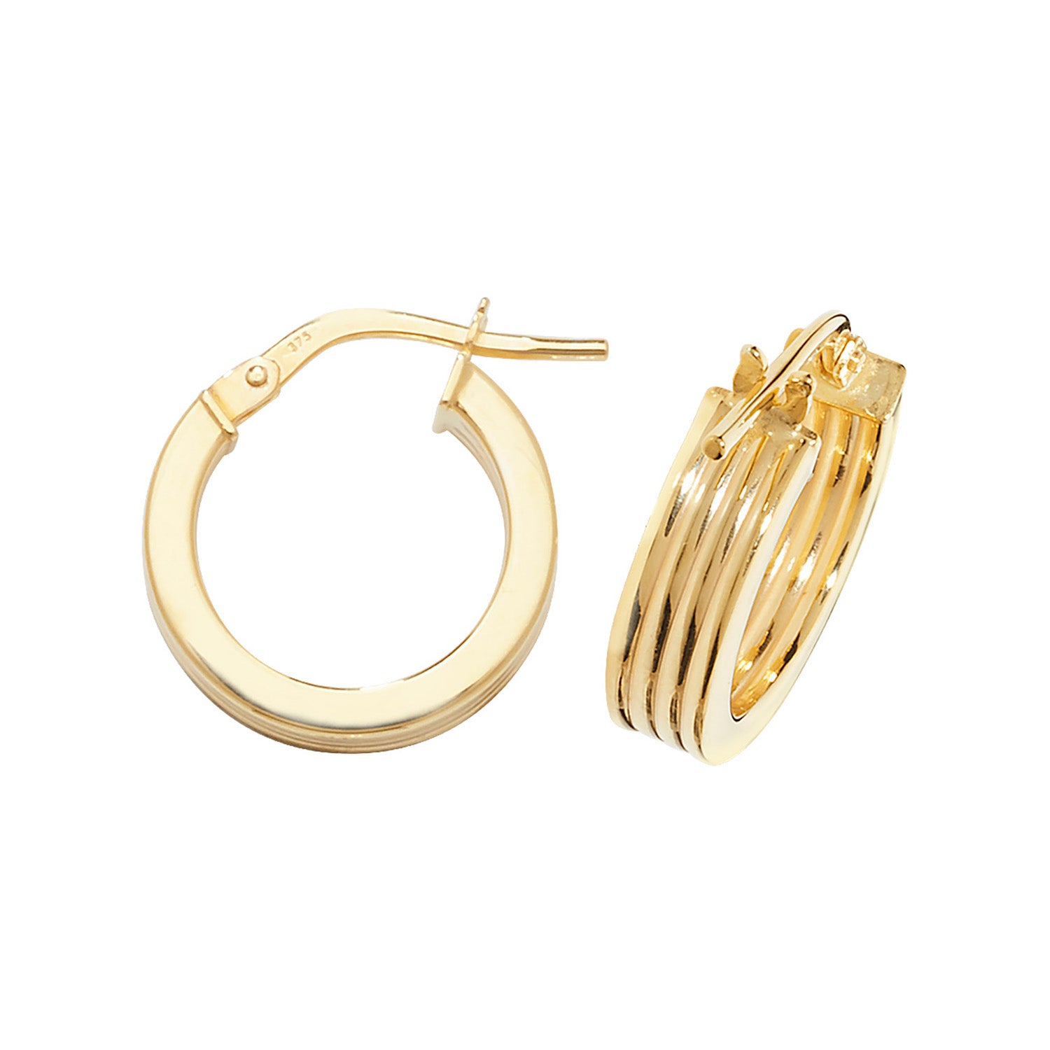 9CT YEL GOLD 10MM HOOP EARRINGS