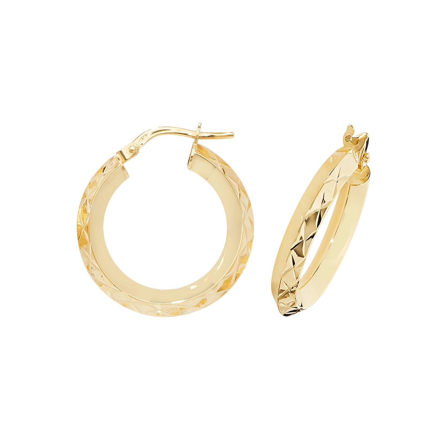 9CT YEL GOLD 10MM HOOP EARRINGS