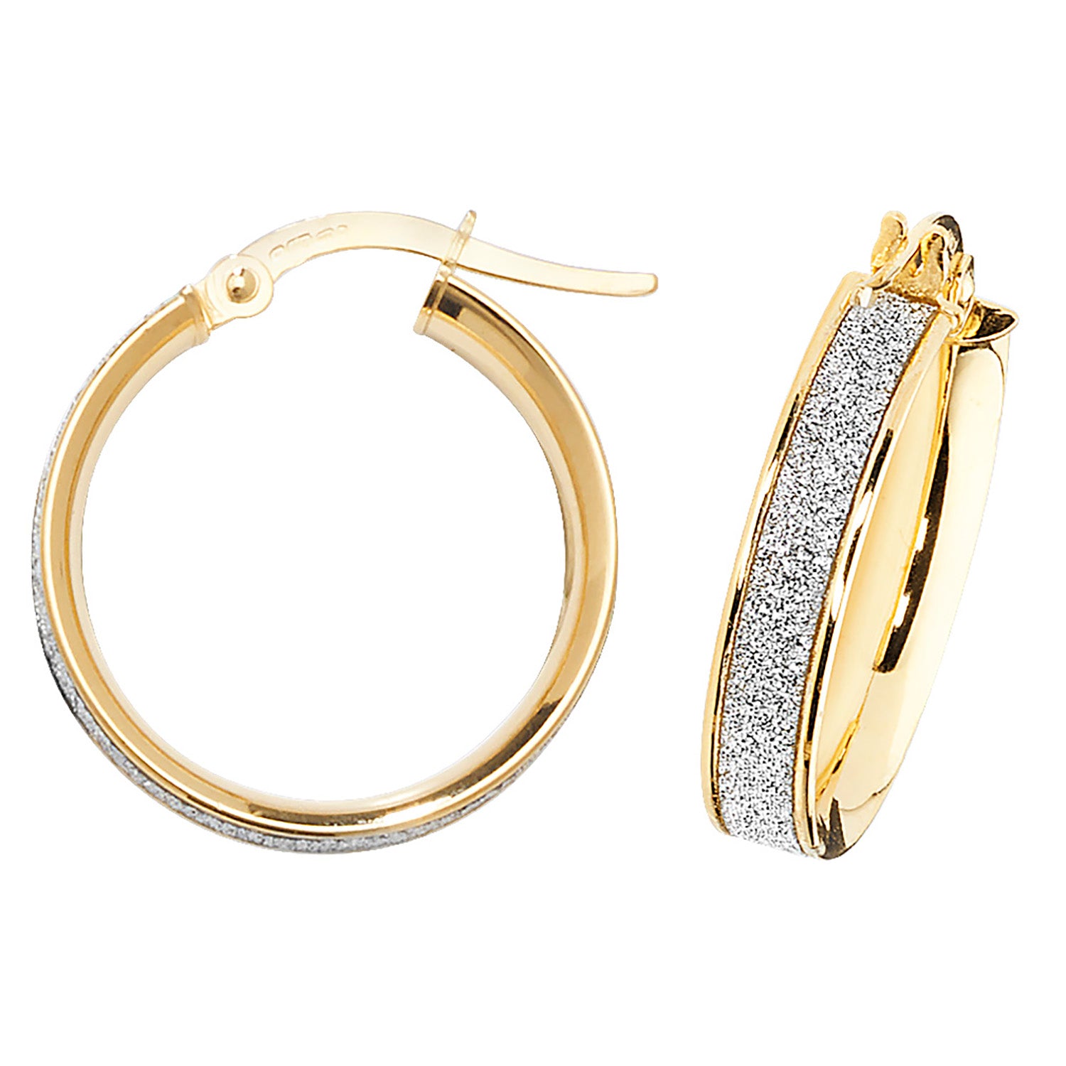 9CT YEL GOLD 15MM HOOP EARRINGS