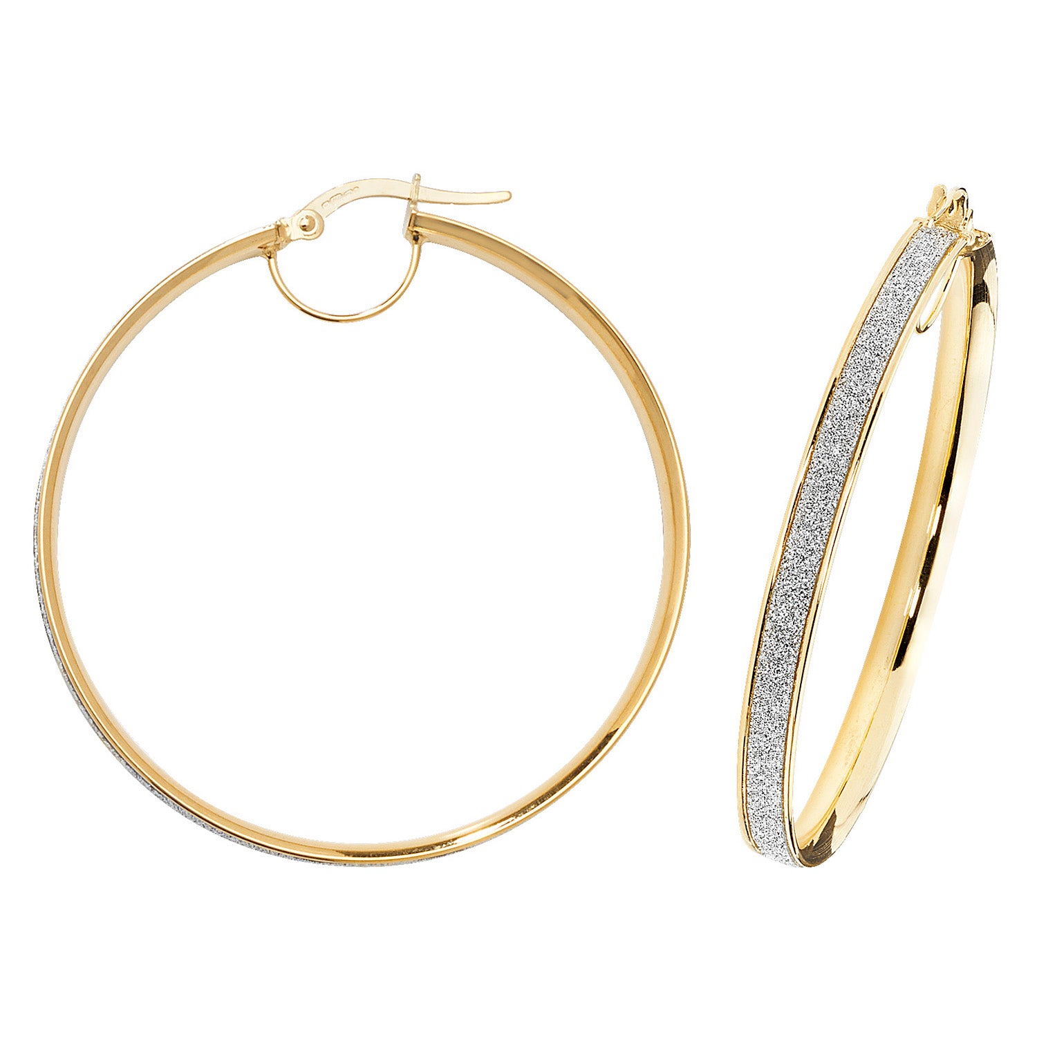 9CT YEL GOLD 40MM HOOP EARRINGS