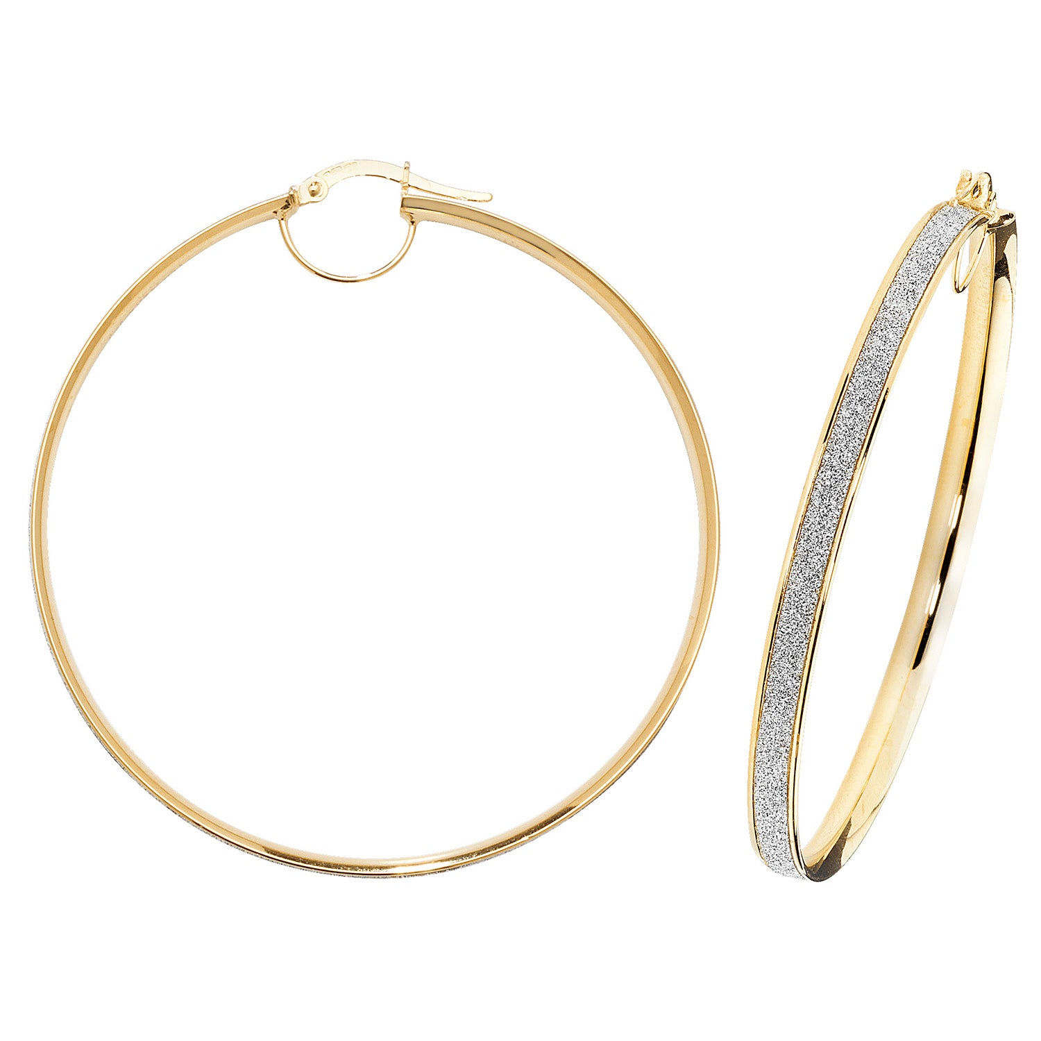 9CT YEL GOLD 50MM HOOP EARRINGS