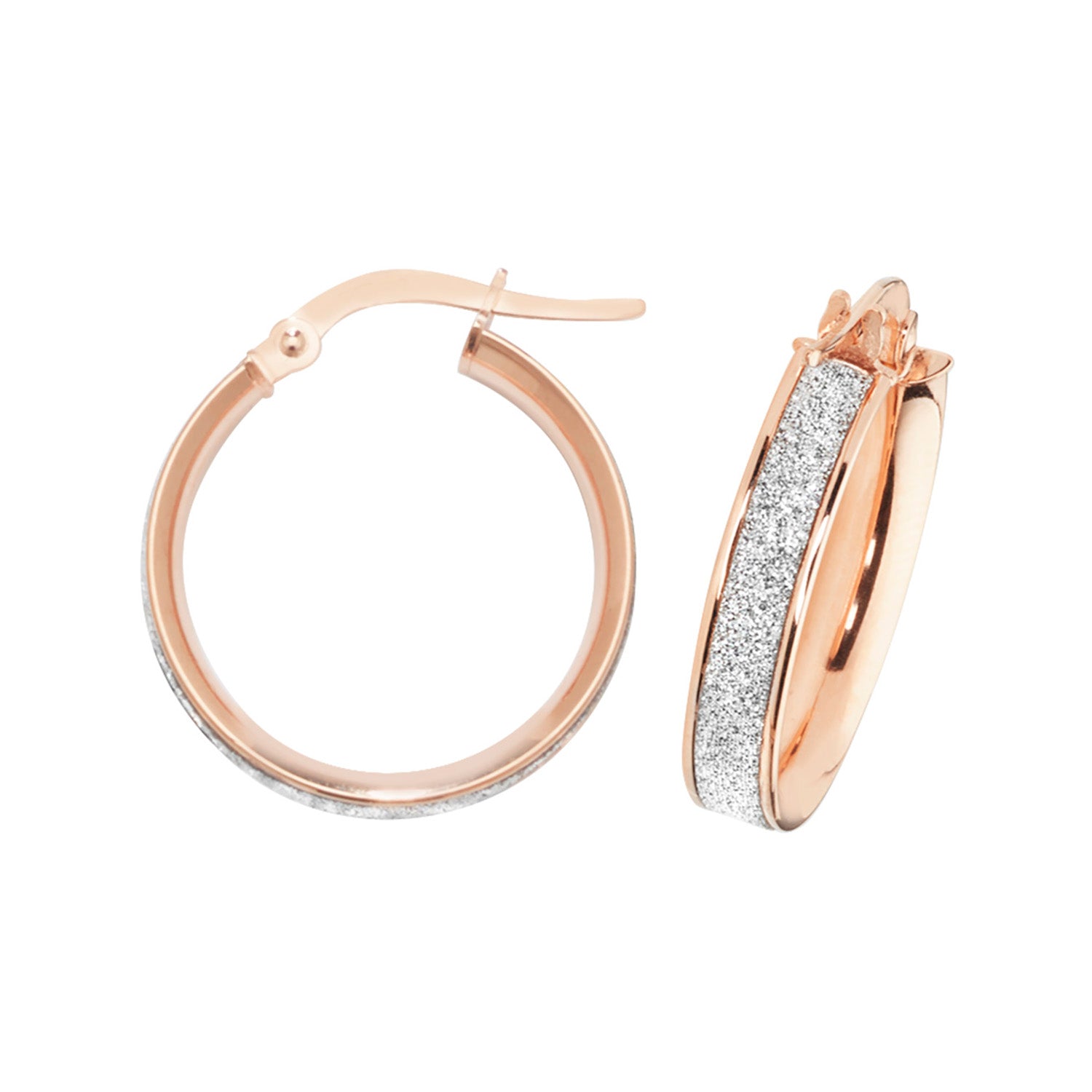9CT ROSE GOLD 15MM HOOP EARRINGS