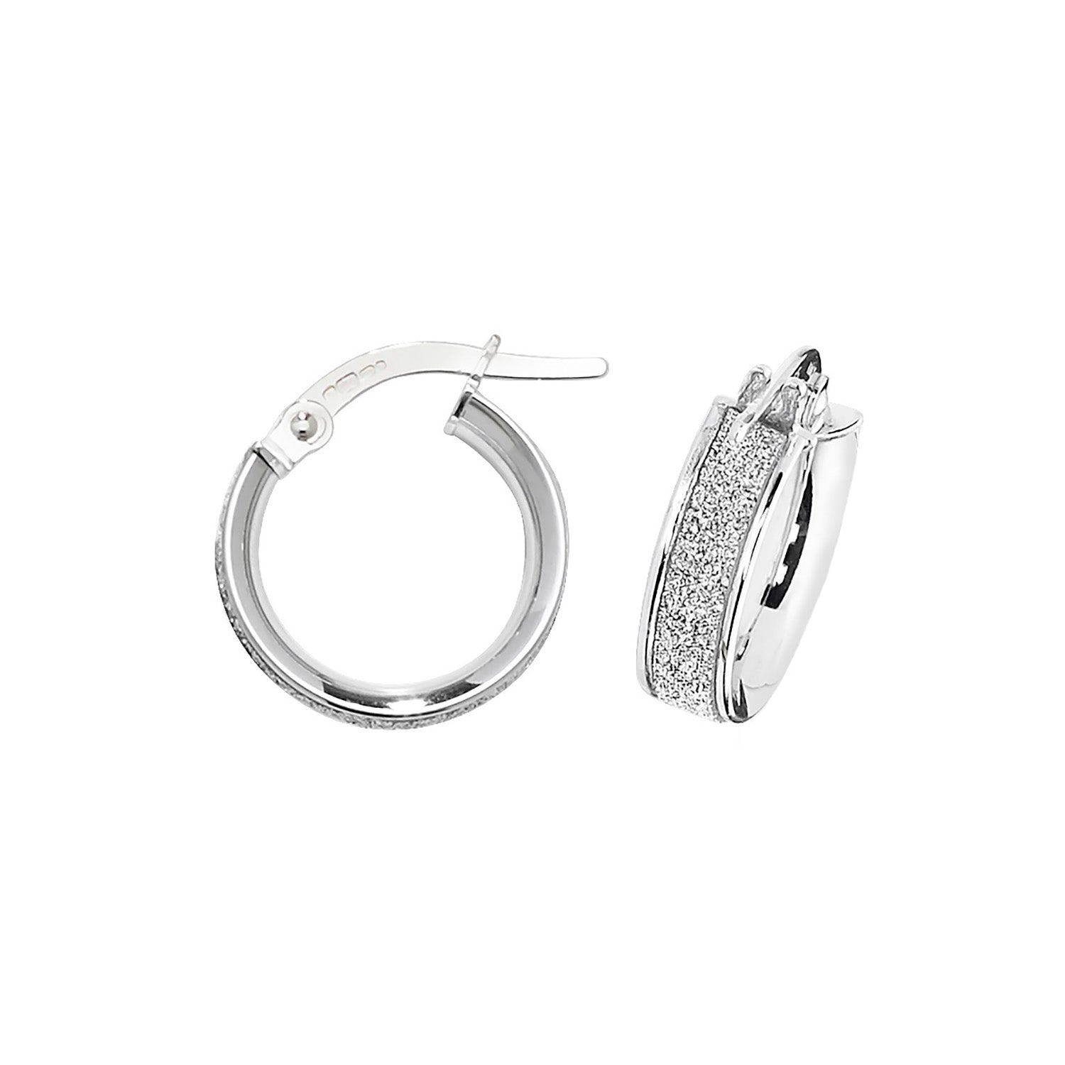 9CT WHT GOLD 10MM HOOP EARRINGS