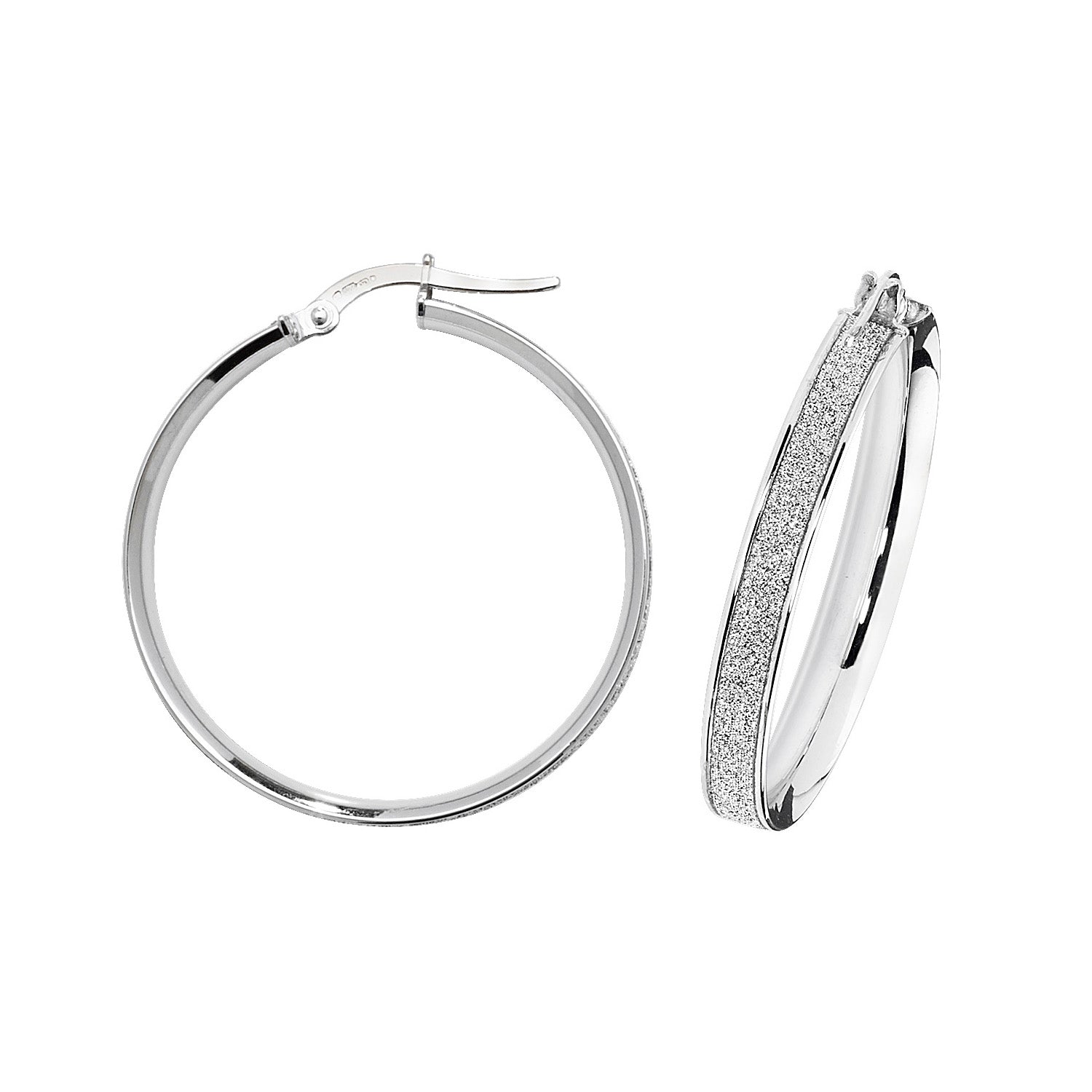 9CT WHT GOLD 25MM HOOP EARRINGS
