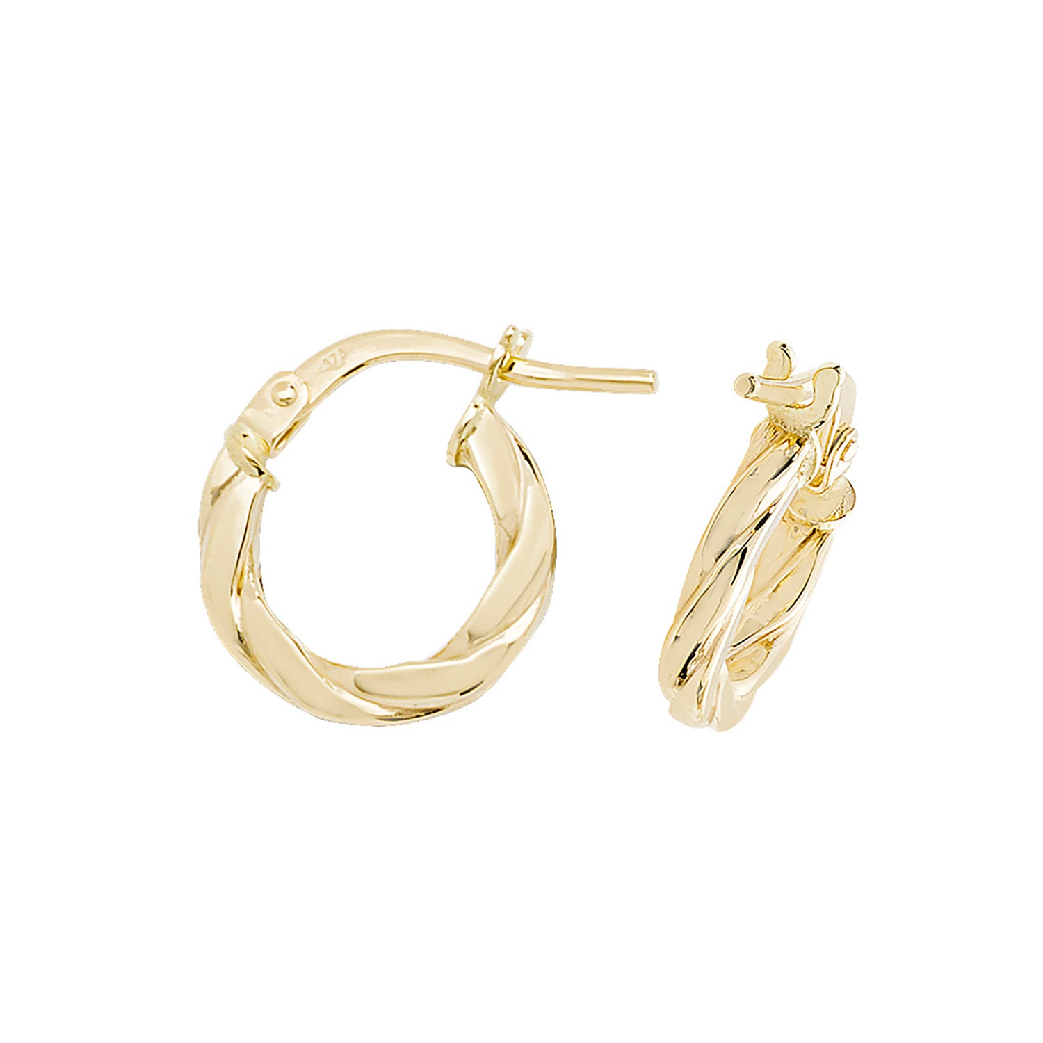 9CT YEL GOLD 08MM HOOP EARRINGS