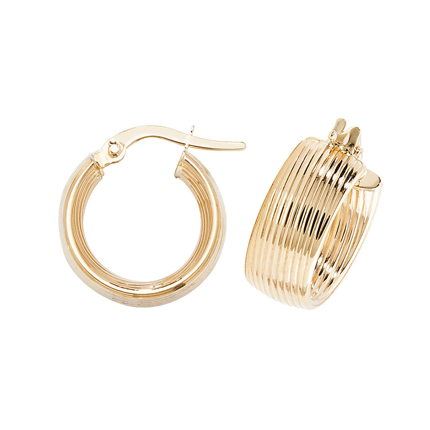 9CT YEL GOLD 10MM HOOP EARRINGS