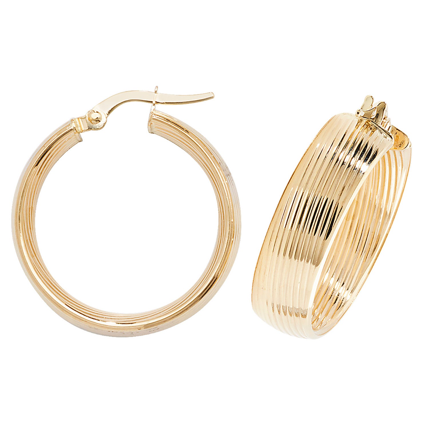 9CT YEL GOLD 20MM HOOP EARRINGS