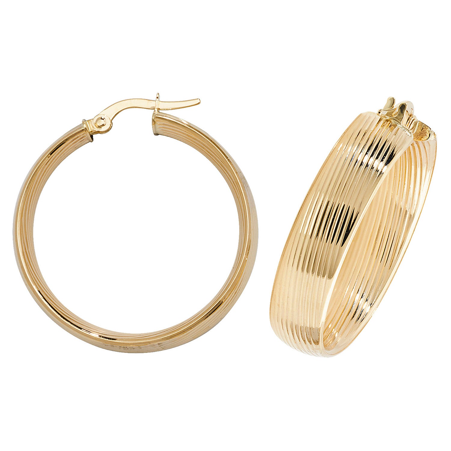 9CT YEL GOLD 25MM HOOP EARRINGS