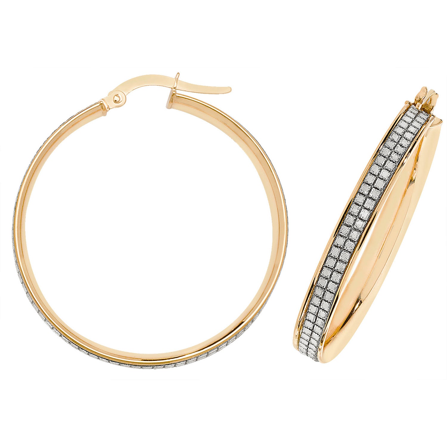 9CT YEL GOLD 30MM HOOP EARRINGS