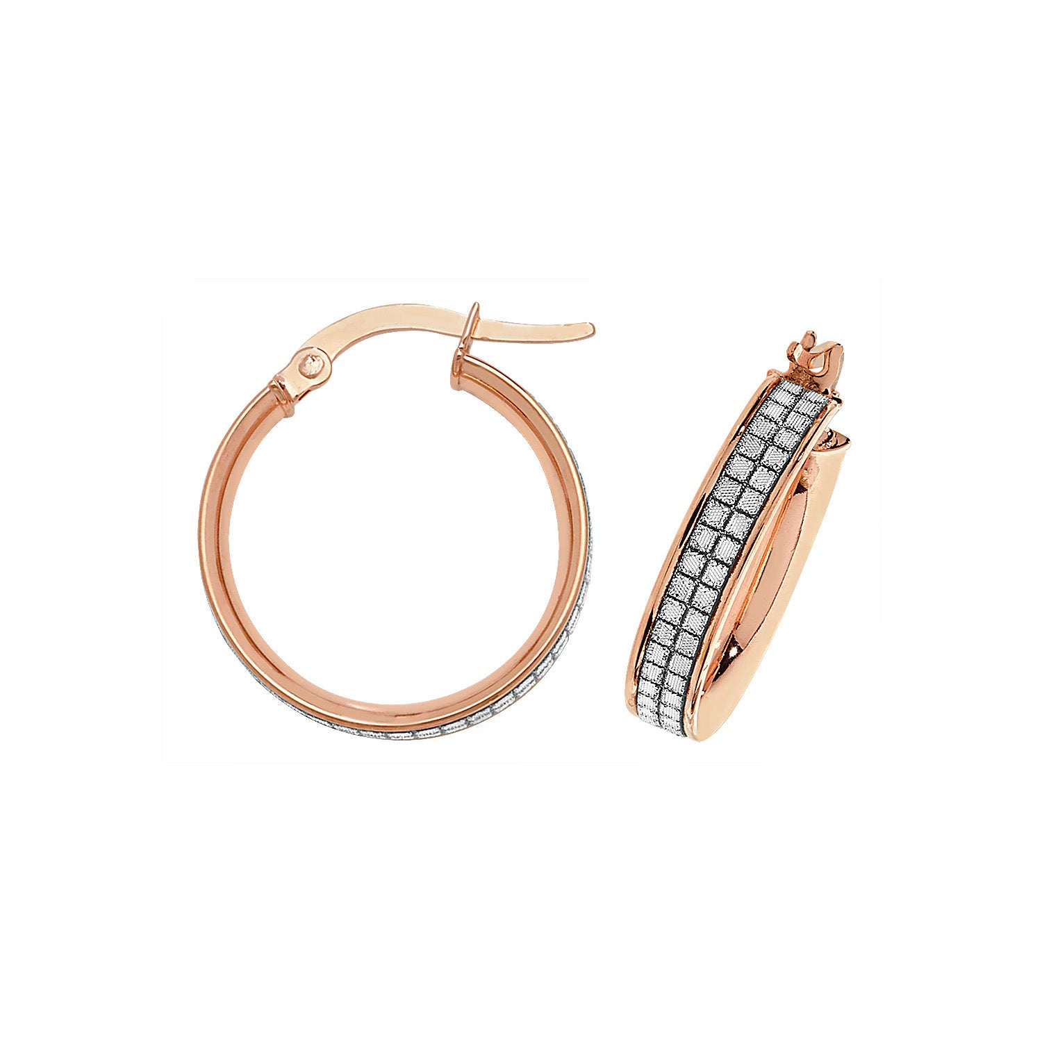 9CT ROSE GOLD 15MM HOOP EARRINGS